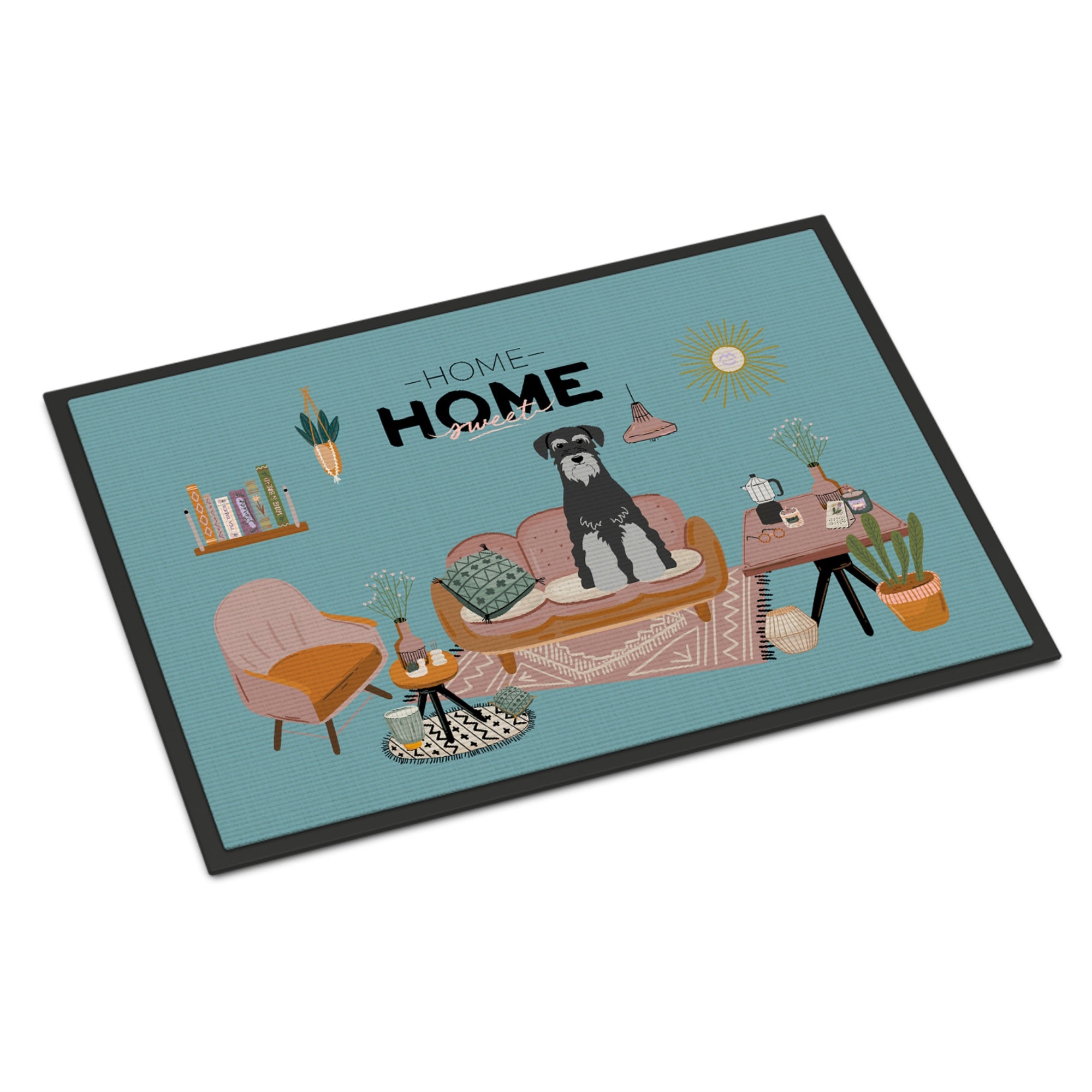 Black Grey Standard Schnauzer Sweet Home Indoor Or Outdoor Mat 24X36