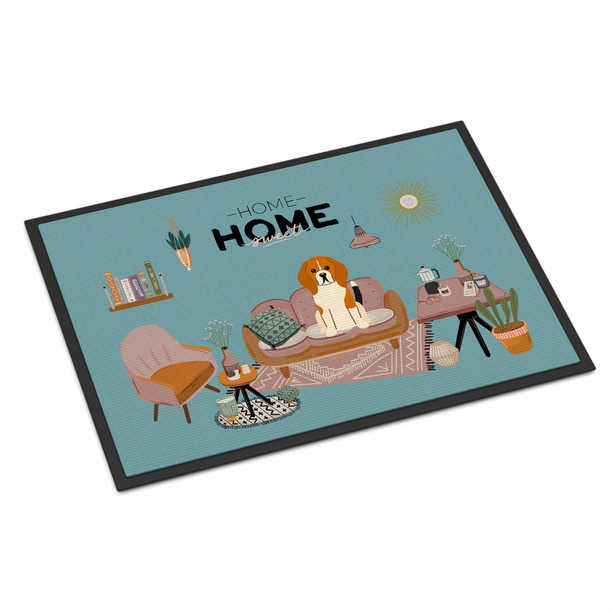 Tricolor Beagle Sweet Home Indoor Or Outdoor Mat 24X36