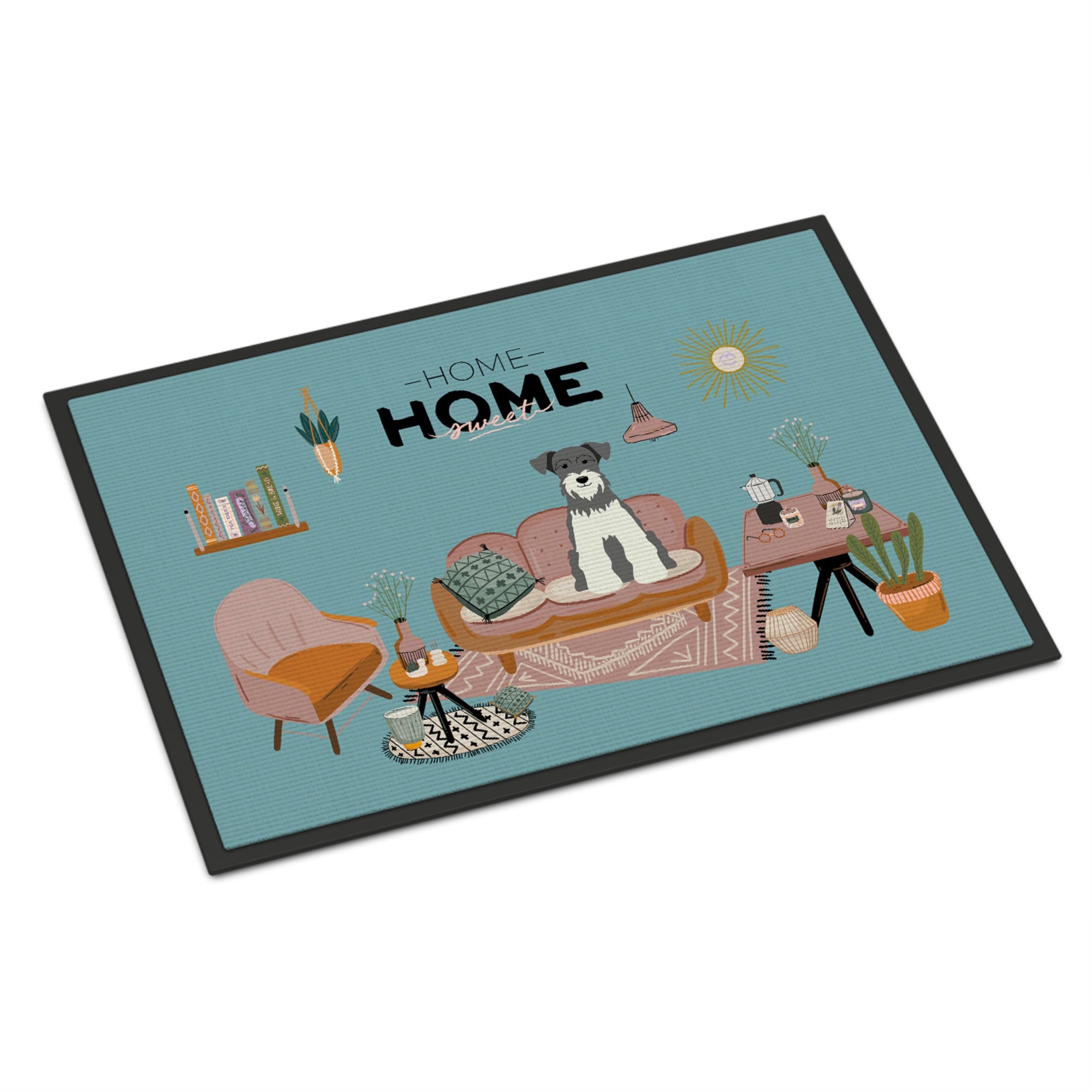 Salt And Pepper Miniature Schnauzer Sweet Home Indoor Or Outdoor Mat 24X36