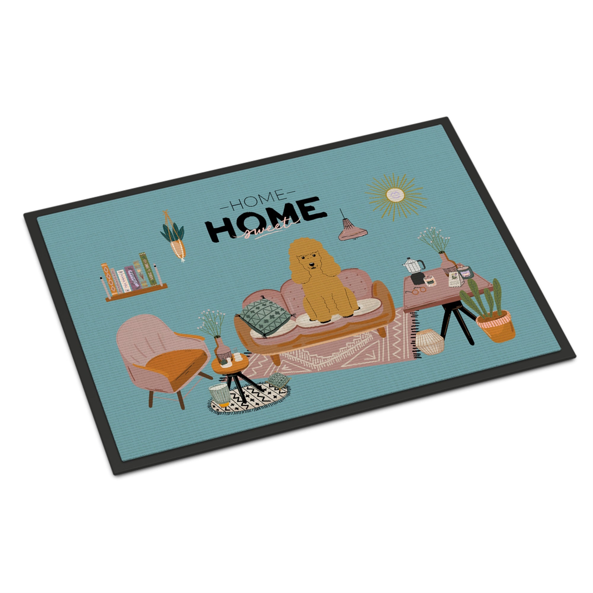 Tan Poodle Sweet Home Indoor Or Outdoor Mat 24X36