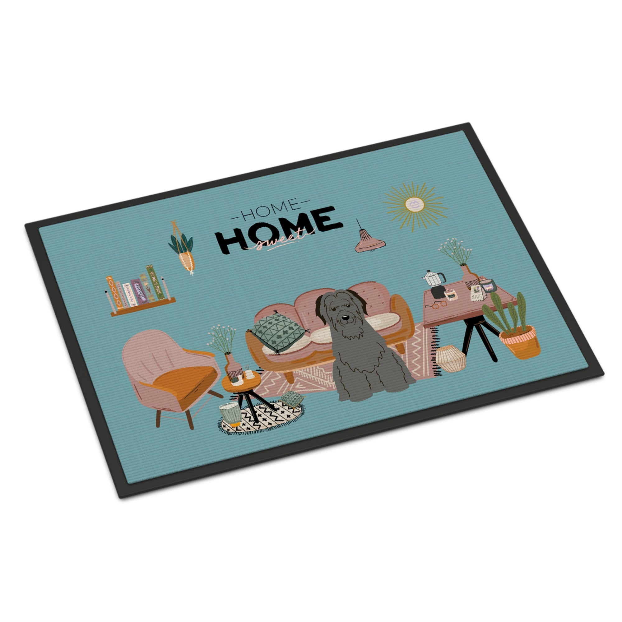 Black Briard Sweet Home Indoor Or Outdoor Mat 24X36