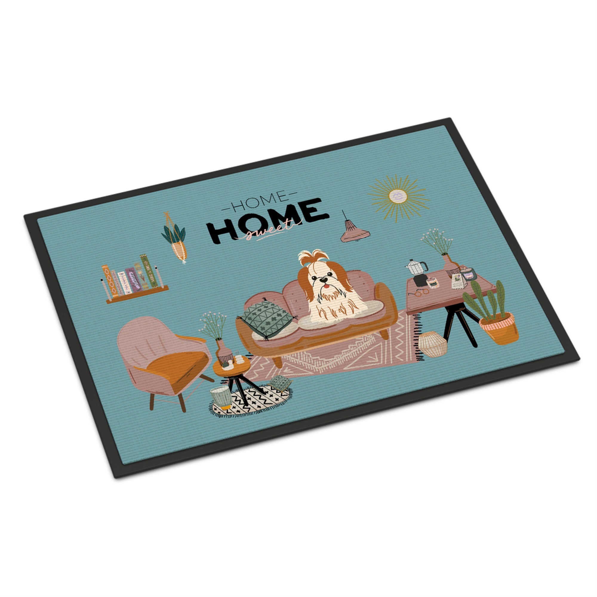 Red White Shih Tzu Sweet Home Indoor Or Outdoor Mat 24X36