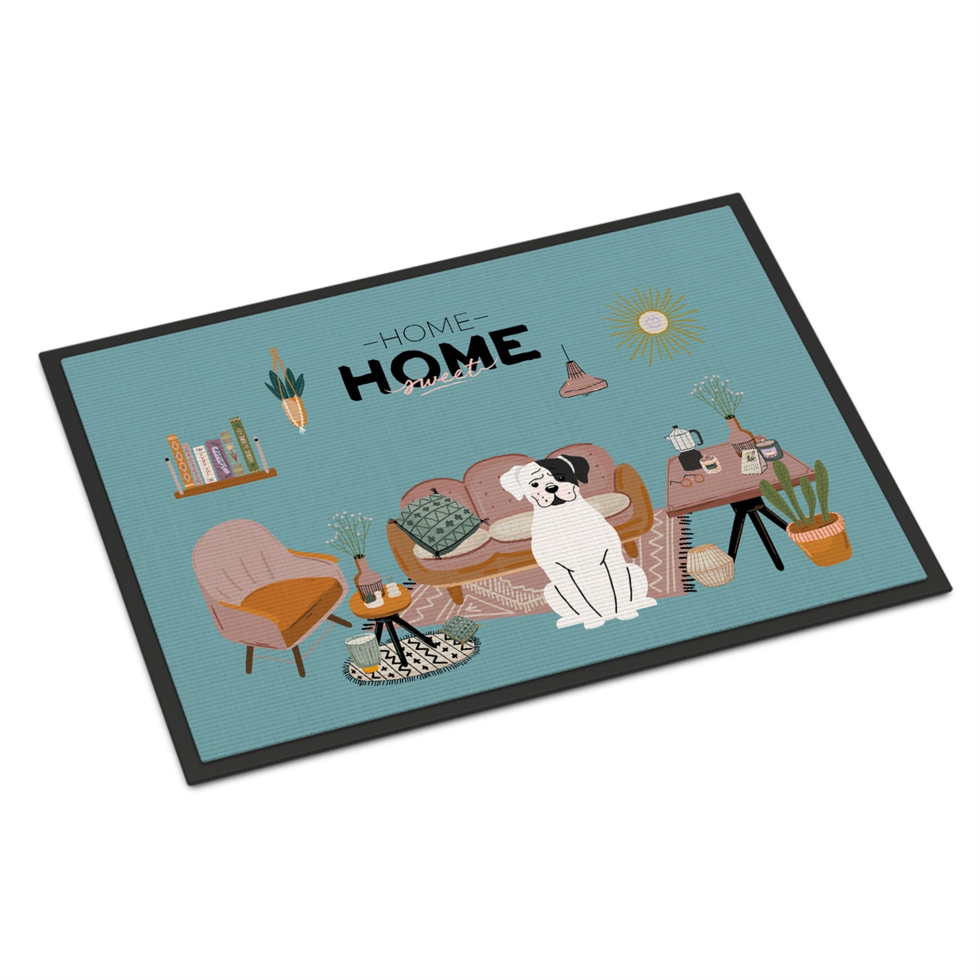 White Boxer Sweet Home Indoor Or Outdoor Mat 24X36