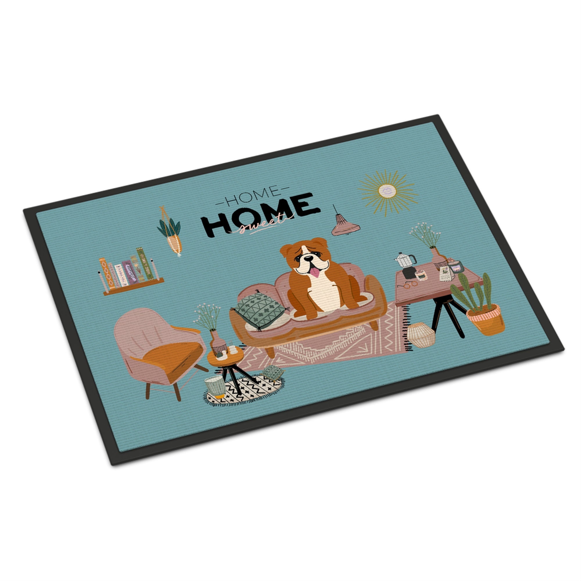 Red White English Bulldog Sweet Home Indoor Or Outdoor Mat 24X36
