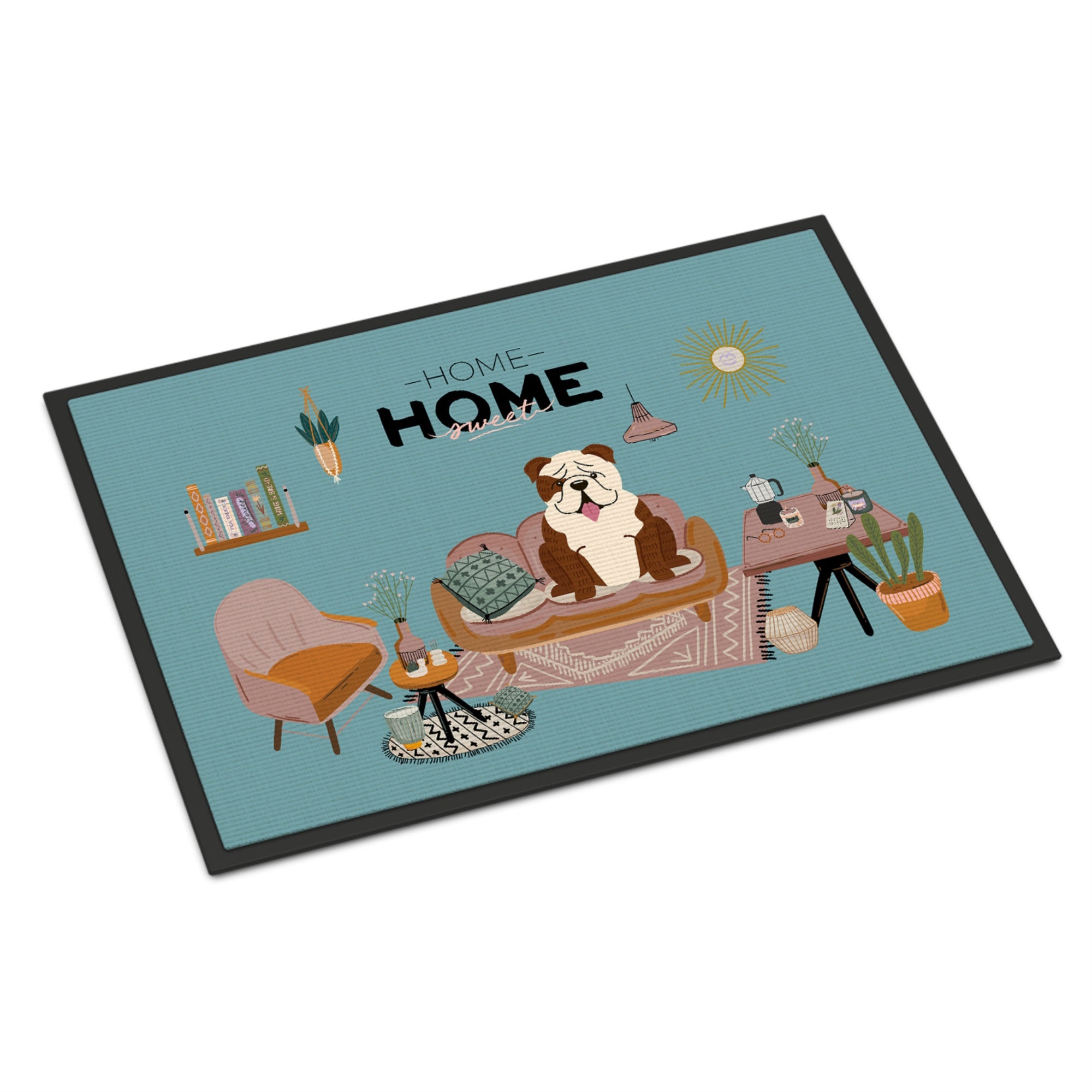 Brindle White English Bulldog Sweet Home Indoor Or Outdoor Mat 24X36