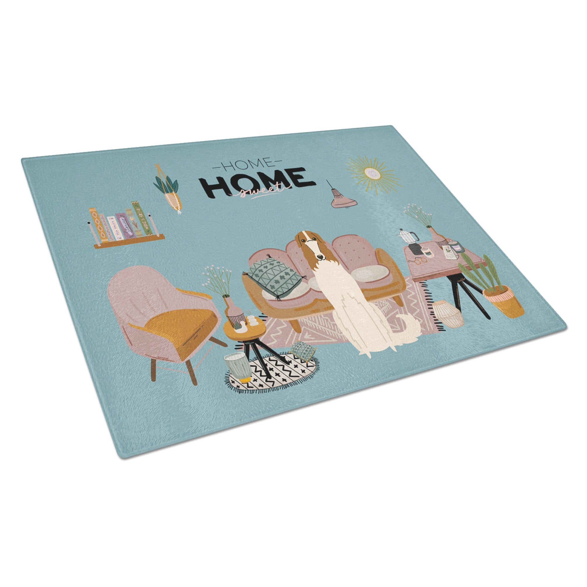 Borzoi Sweet Home Glass Cutting Board Large