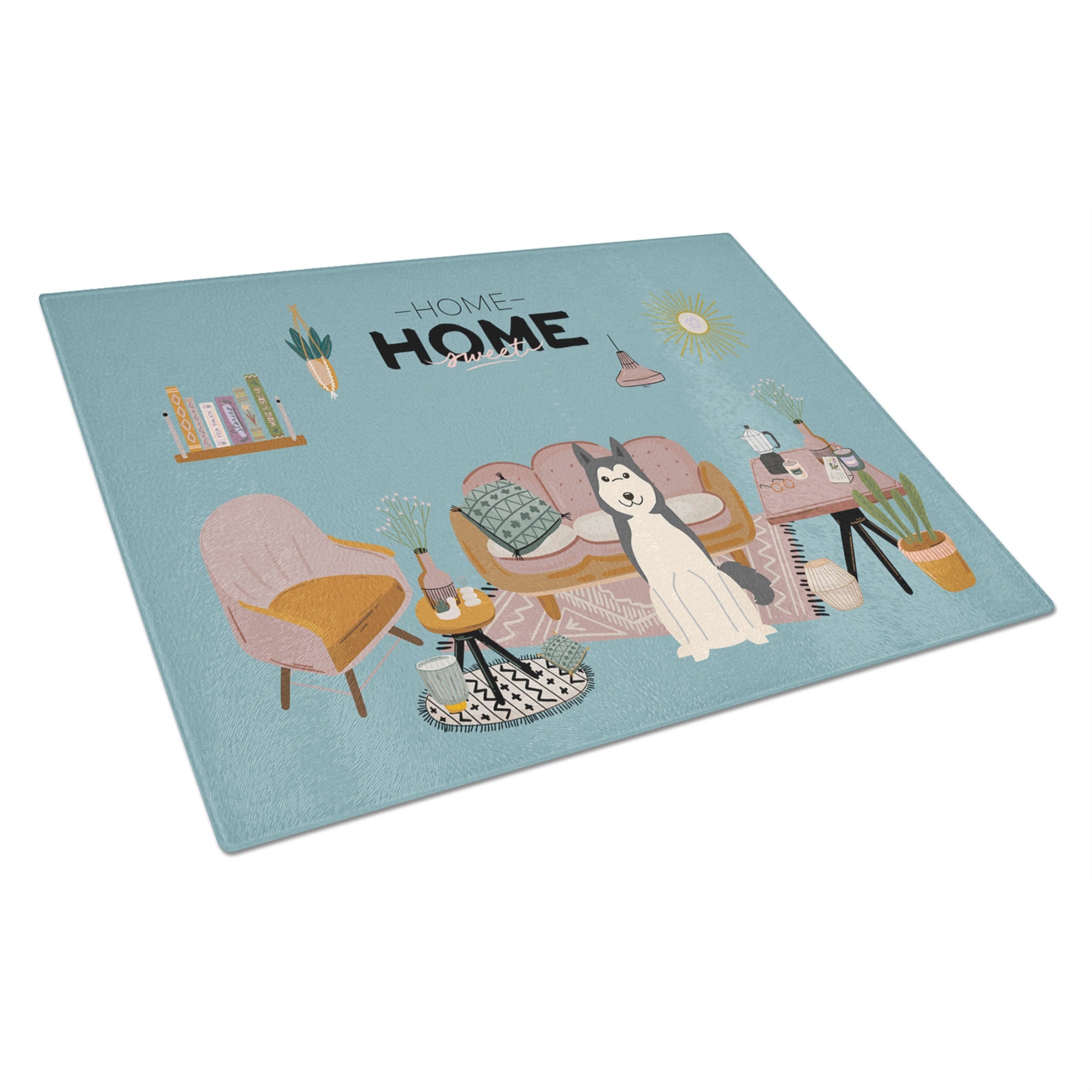 West Siberian Laika Spitz Sweet Home Glass Cutting Board Large