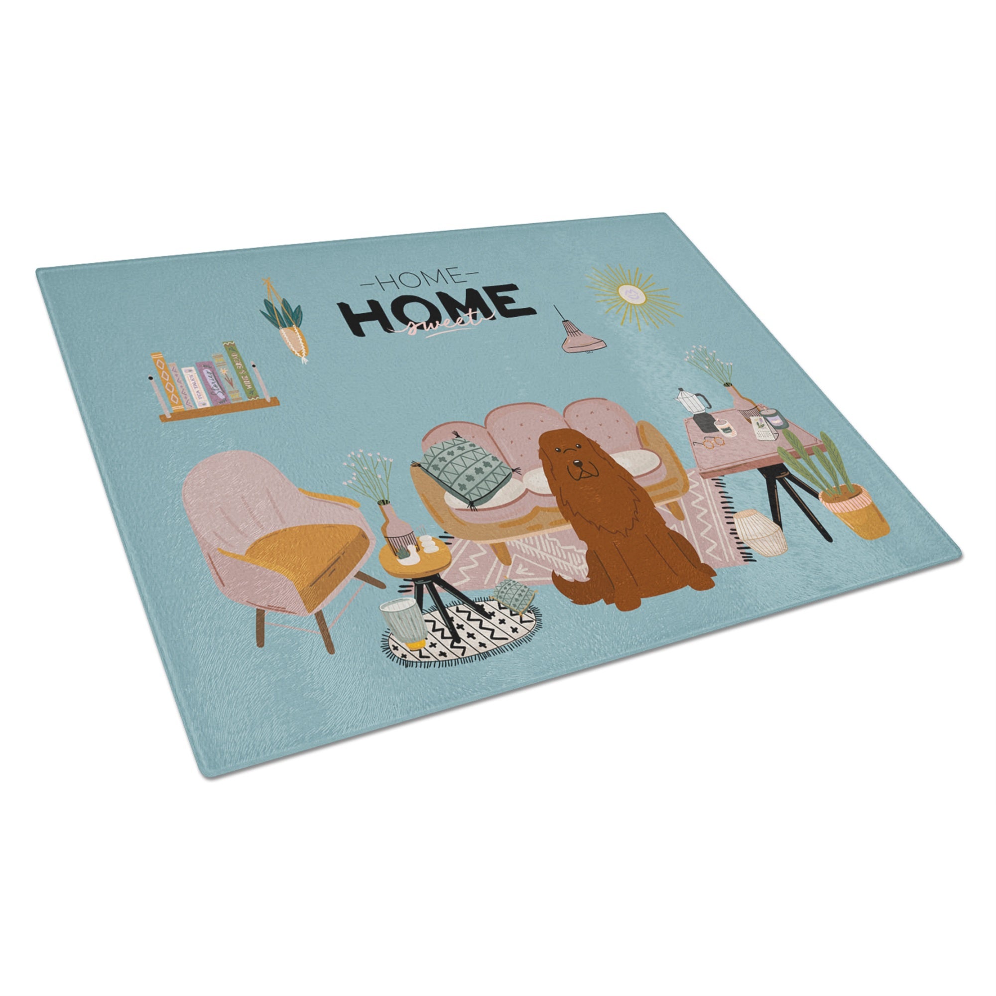 Caucasian Shepherd Dog Sweet Home Glass Cutting Board Large