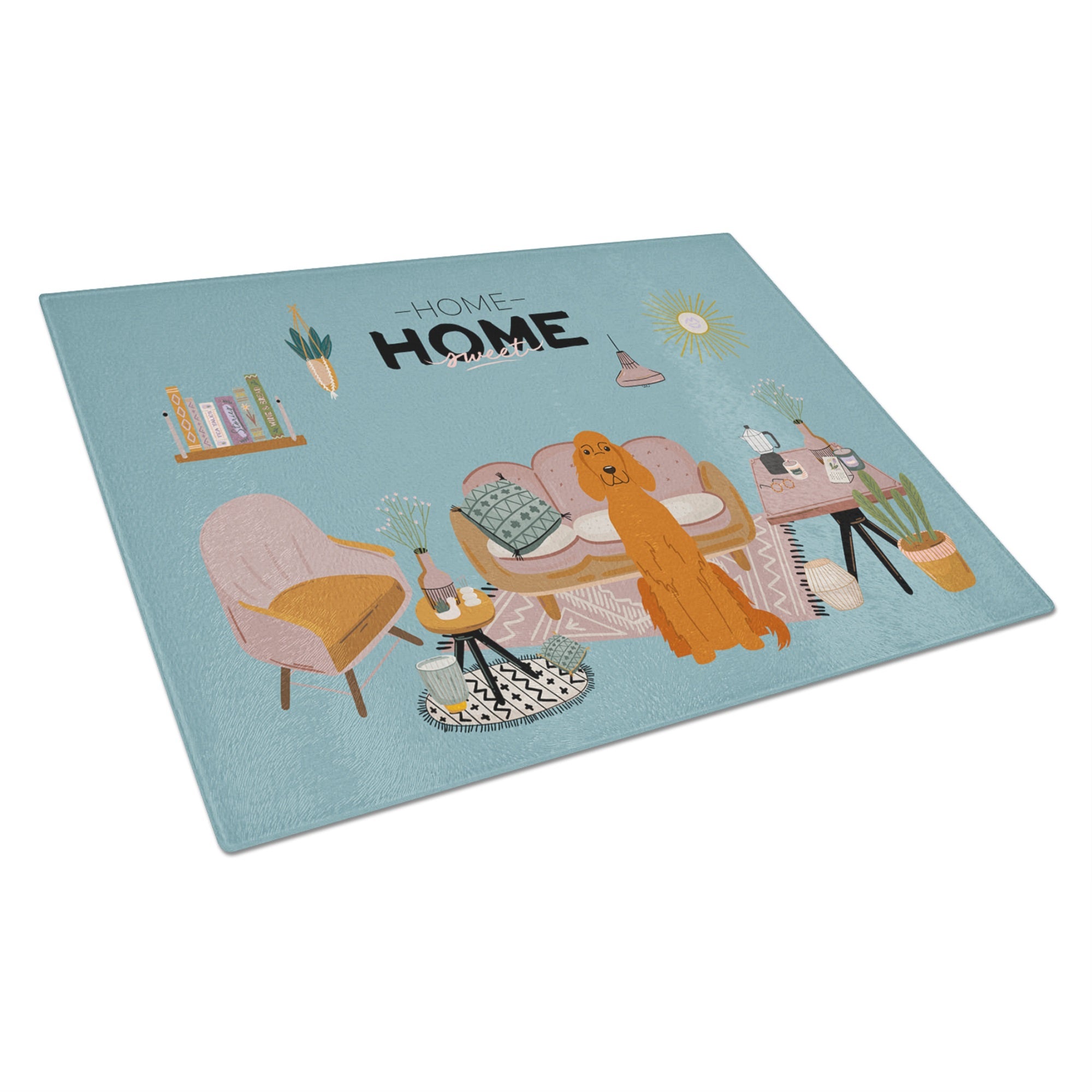 Irish Setter Sweet Home Glass Cutting Board Large