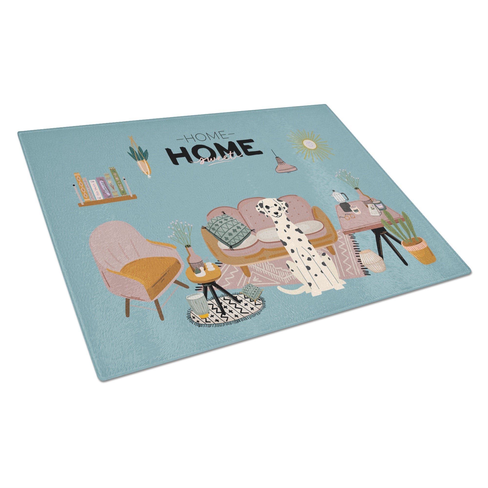 Dalmatian Sweet Home Glass Cutting Board Large