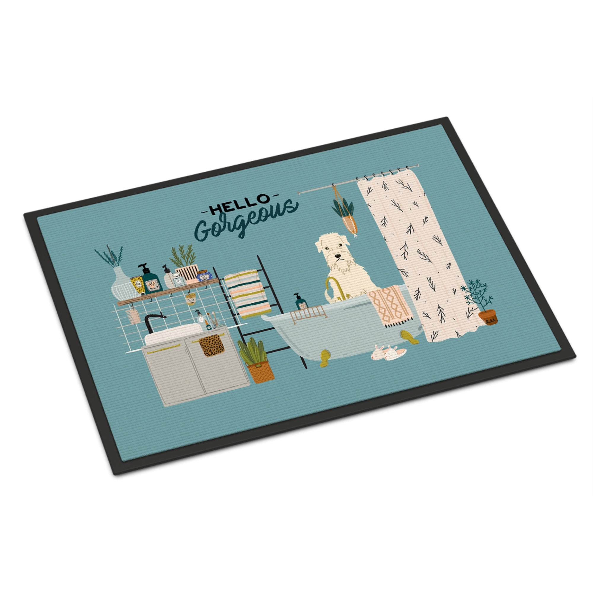 Soft Coated Wheaten Terrier In Bathtub Indoor Or Outdoor Mat 18X27