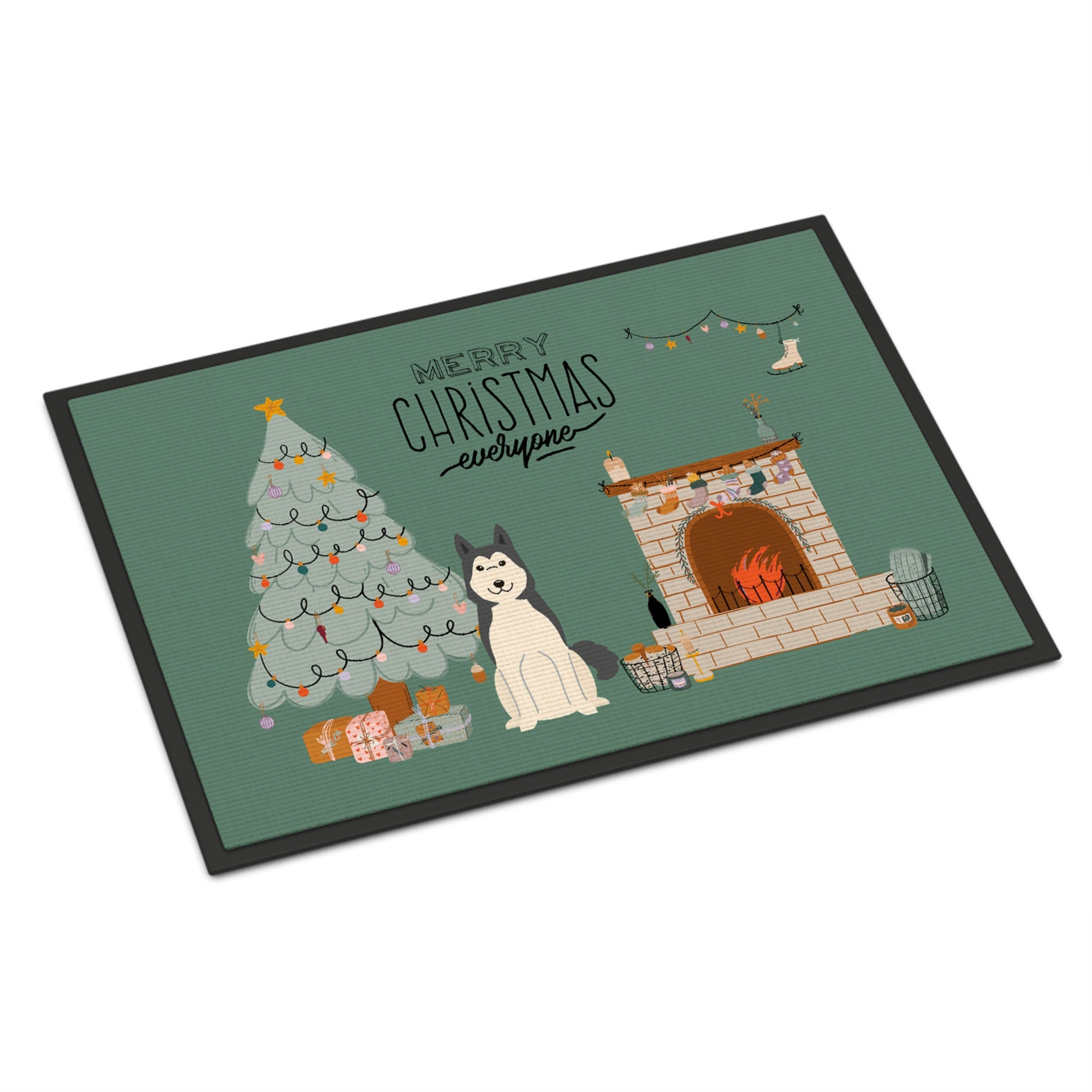 West Siberian Laika Spitz Christmas Everyone Indoor Or Outdoor Mat 18X27