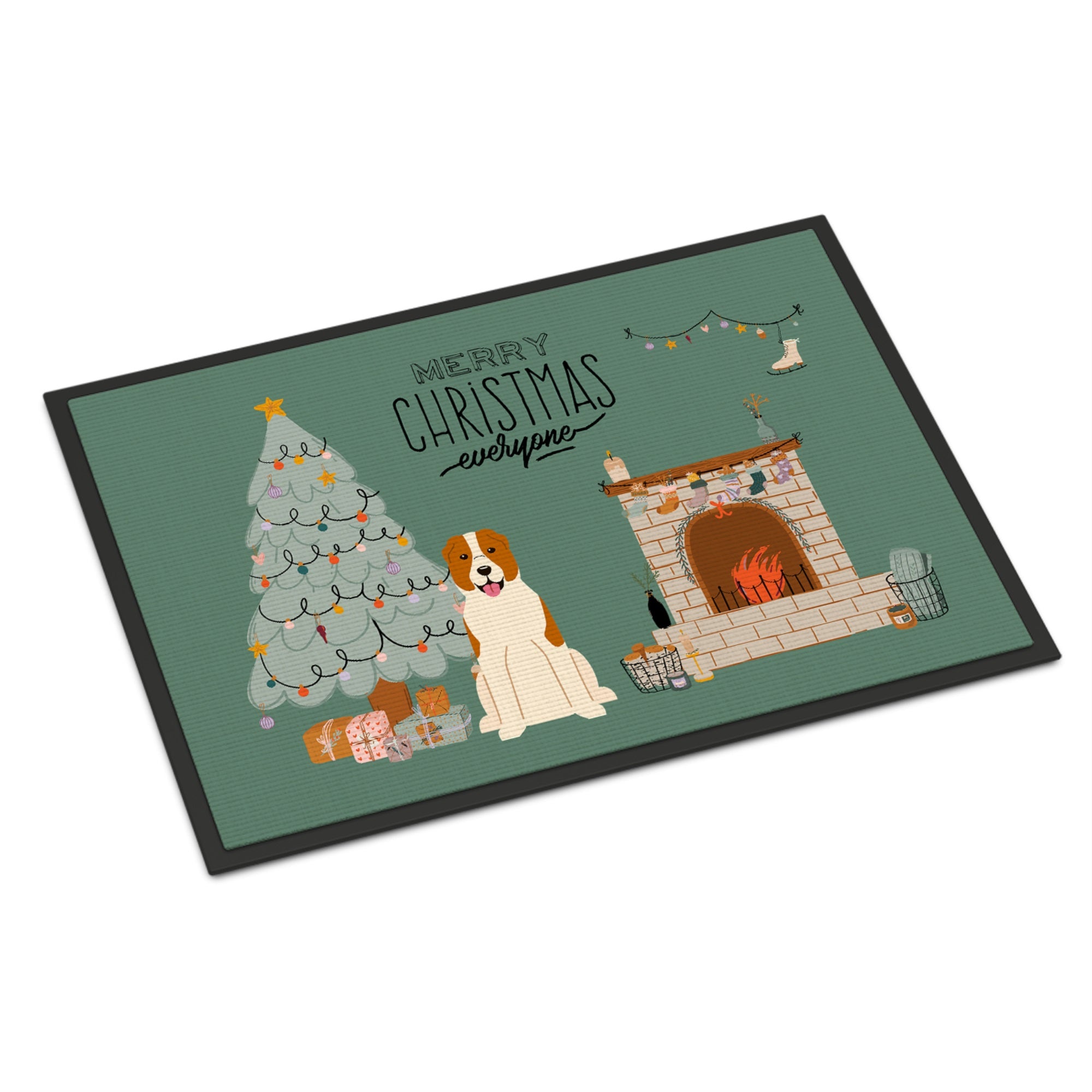 Central Asian Shepherd Dog Christmas Everyone Indoor Or Outdoor Mat 18X27