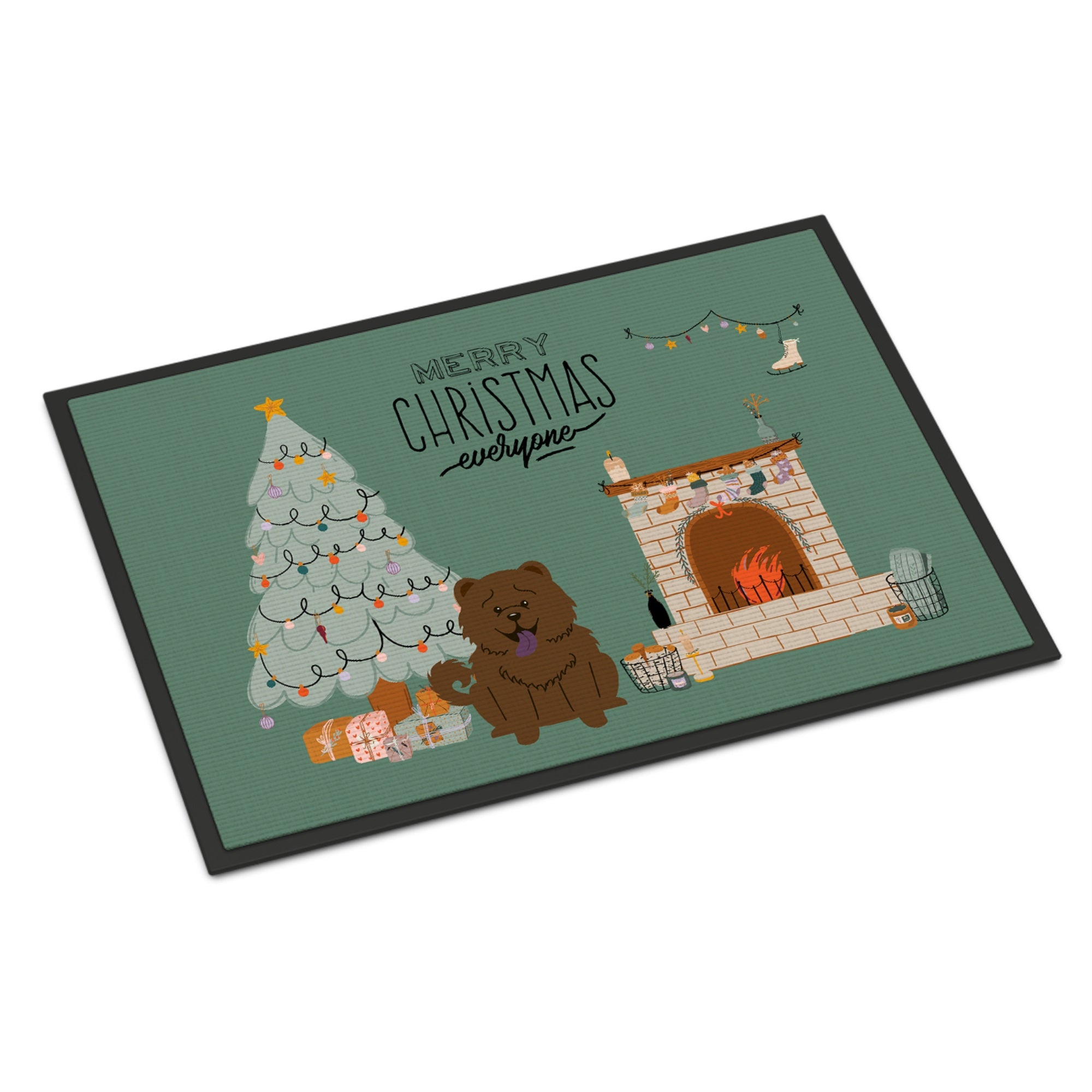 Chocolate Chow Chow Christmas Everyone Indoor Or Outdoor Mat 18X27
