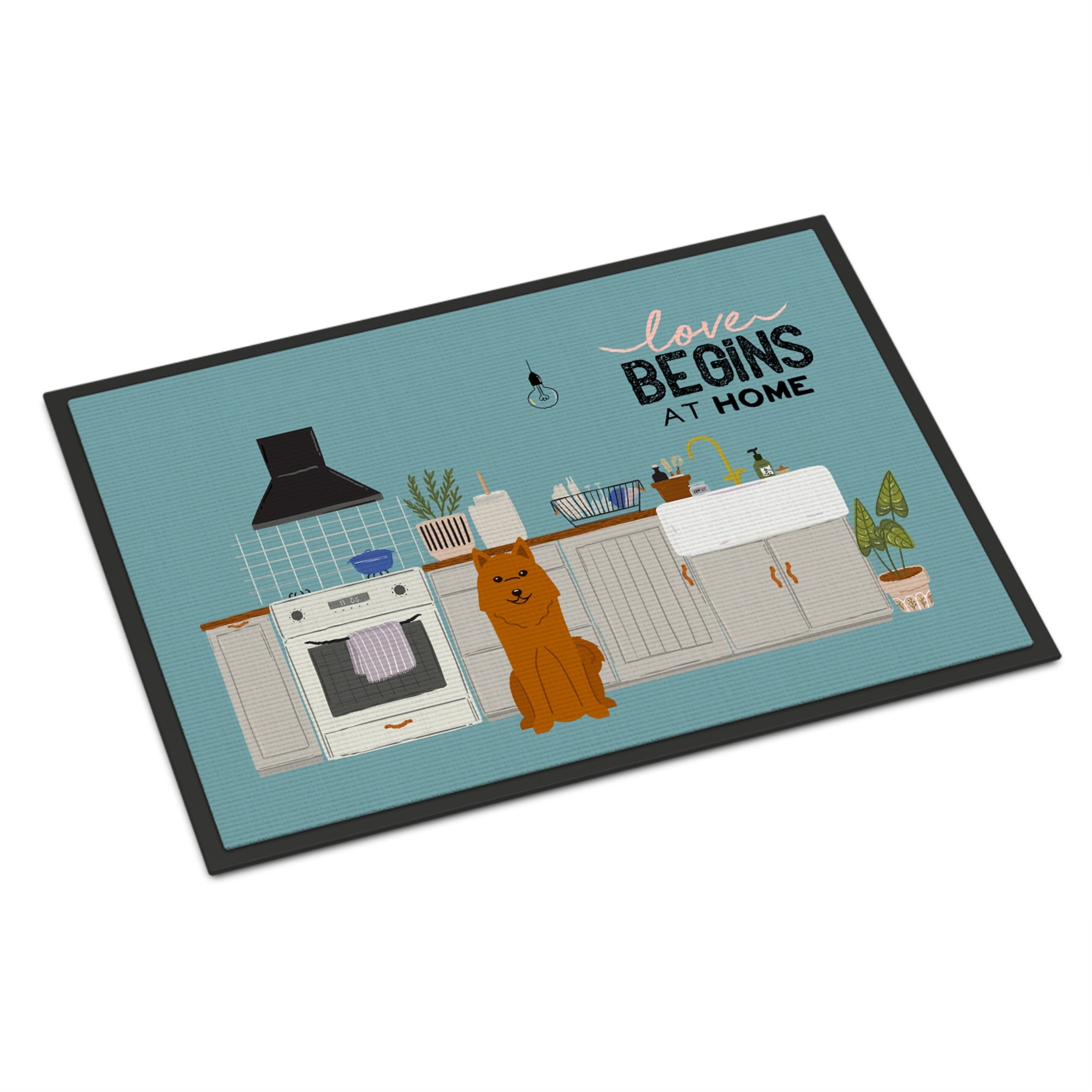 Karelian Bear Dog Kitchen Scene Indoor Or Outdoor Mat 18X27