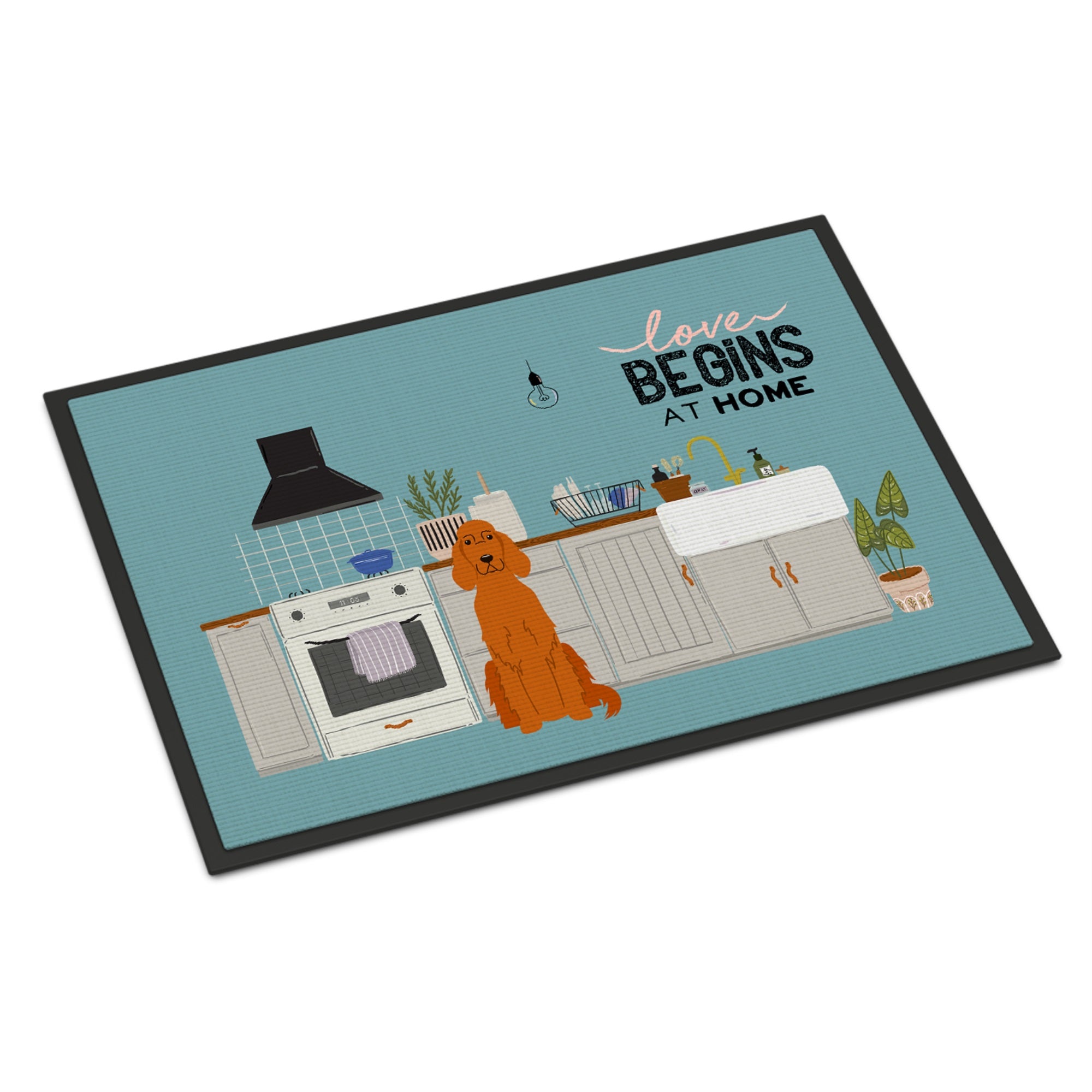 Irish Setter Kitchen Scene Indoor Or Outdoor Mat 18X27
