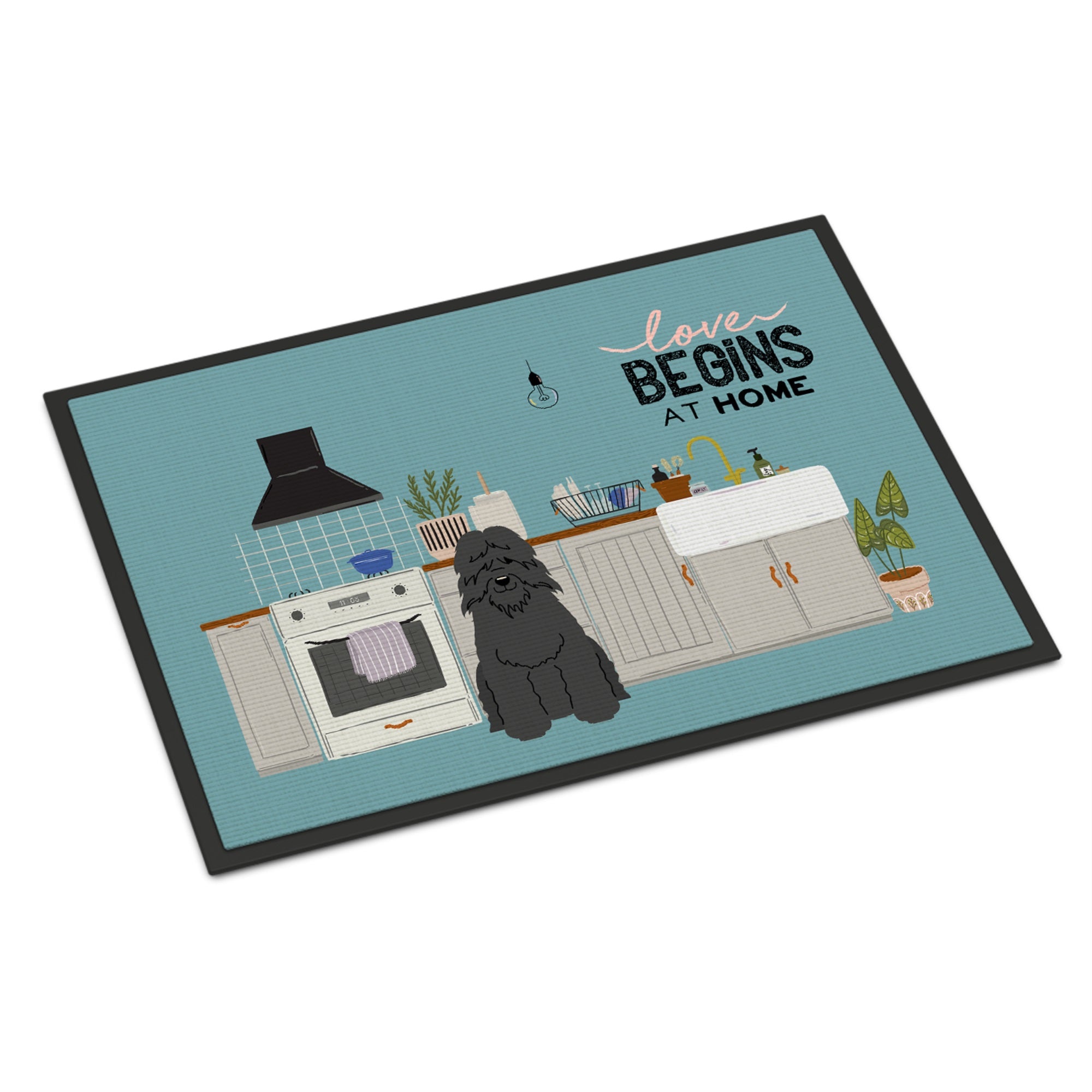 Bouvier Des Flandres Kitchen Scene Indoor Or Outdoor Mat 18X27