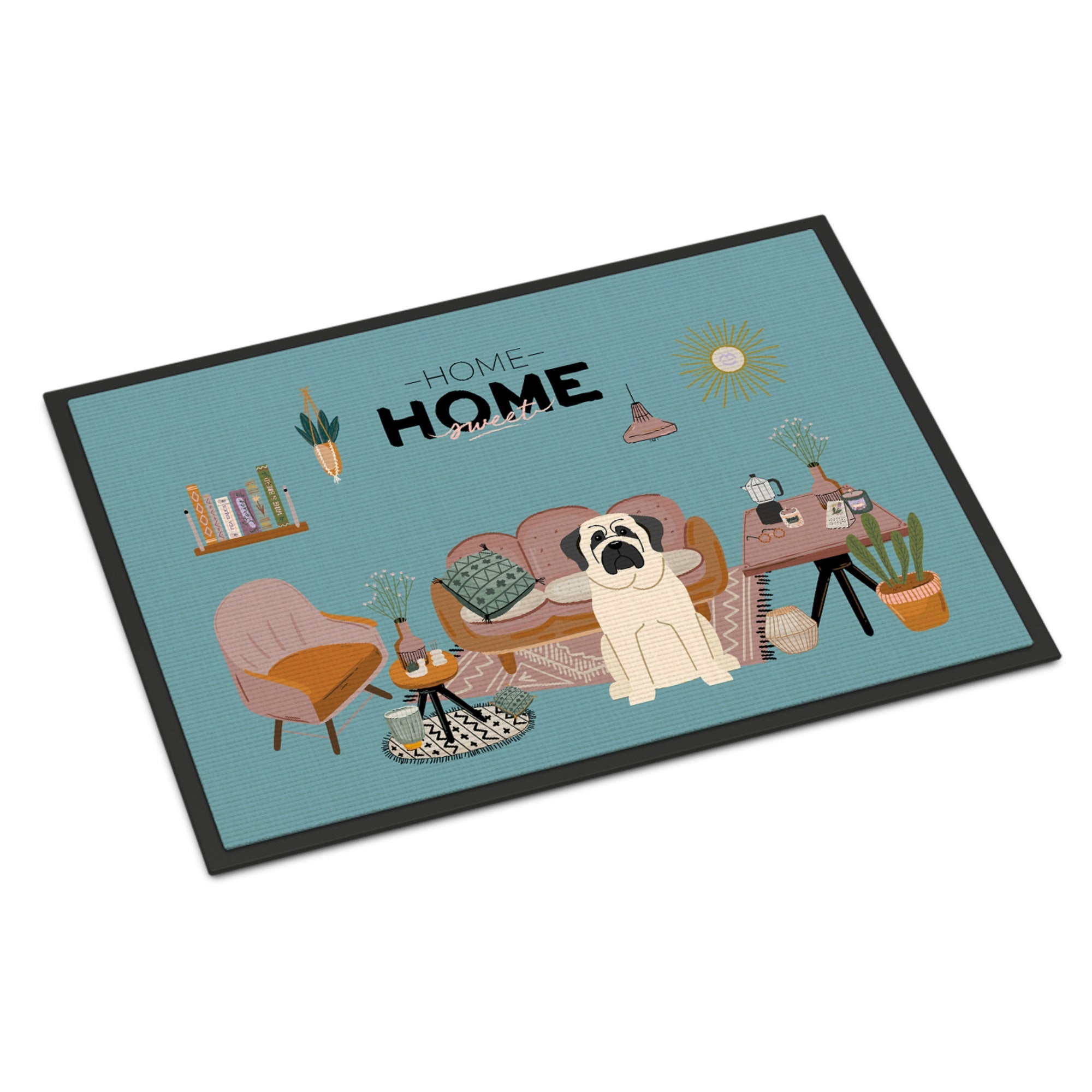 White Mastiff Sweet Home Indoor Or Outdoor Mat 18X27
