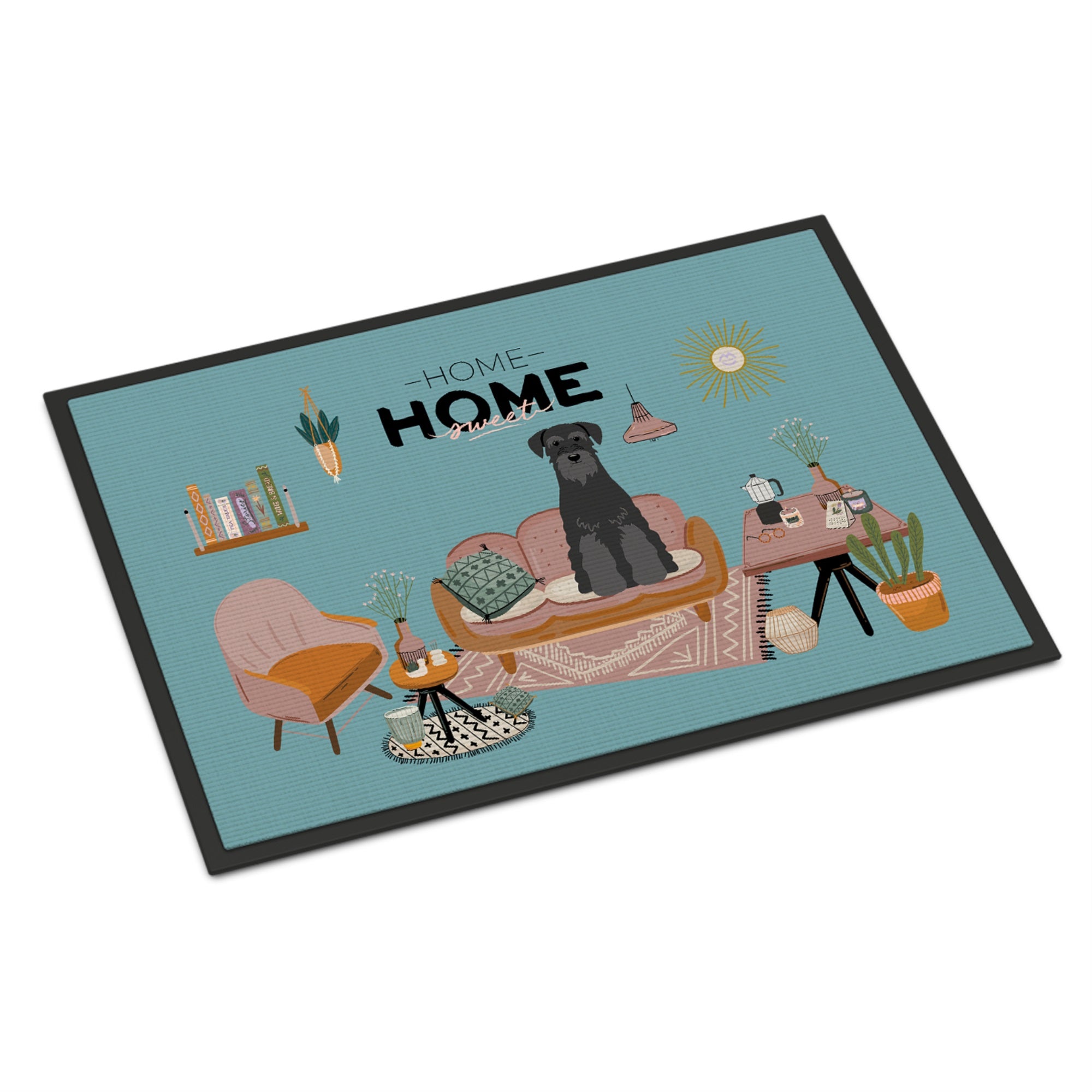 Black Standard Schnauzer Sweet Home Indoor Or Outdoor Mat 18X27