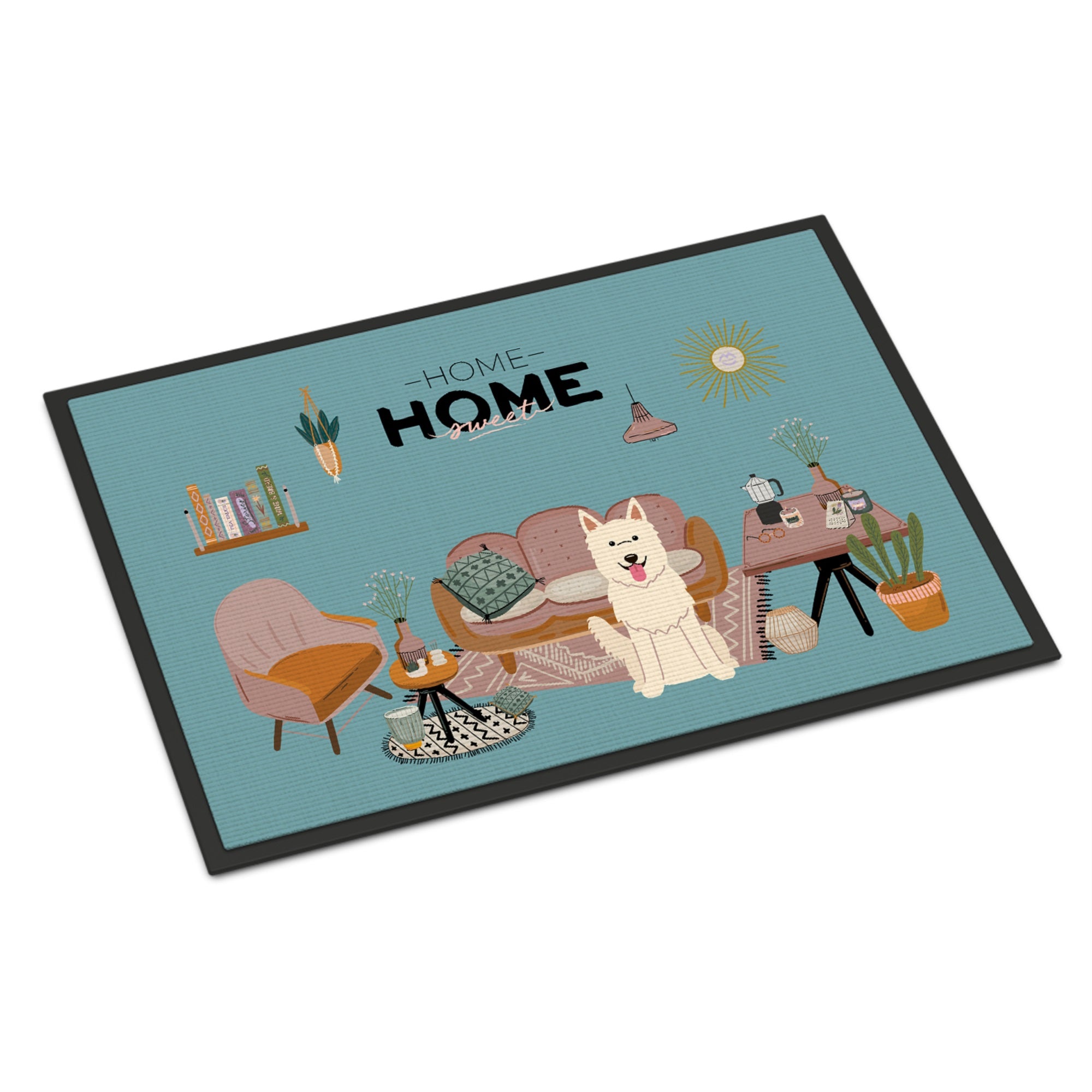 White German Shepherd Sweet Home Indoor Or Outdoor Mat 18X27