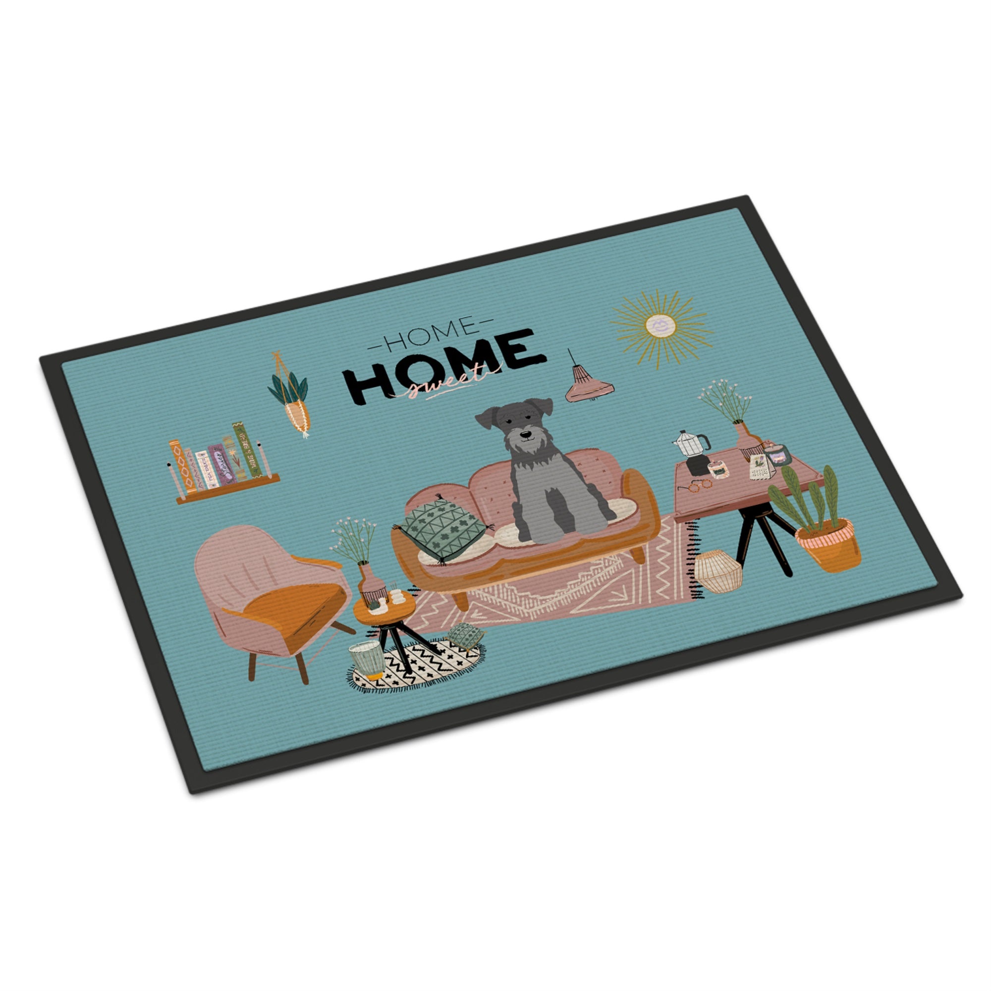 Black Silver Miniature Schnauzer Sweet Home Indoor Or Outdoor Mat 18X27