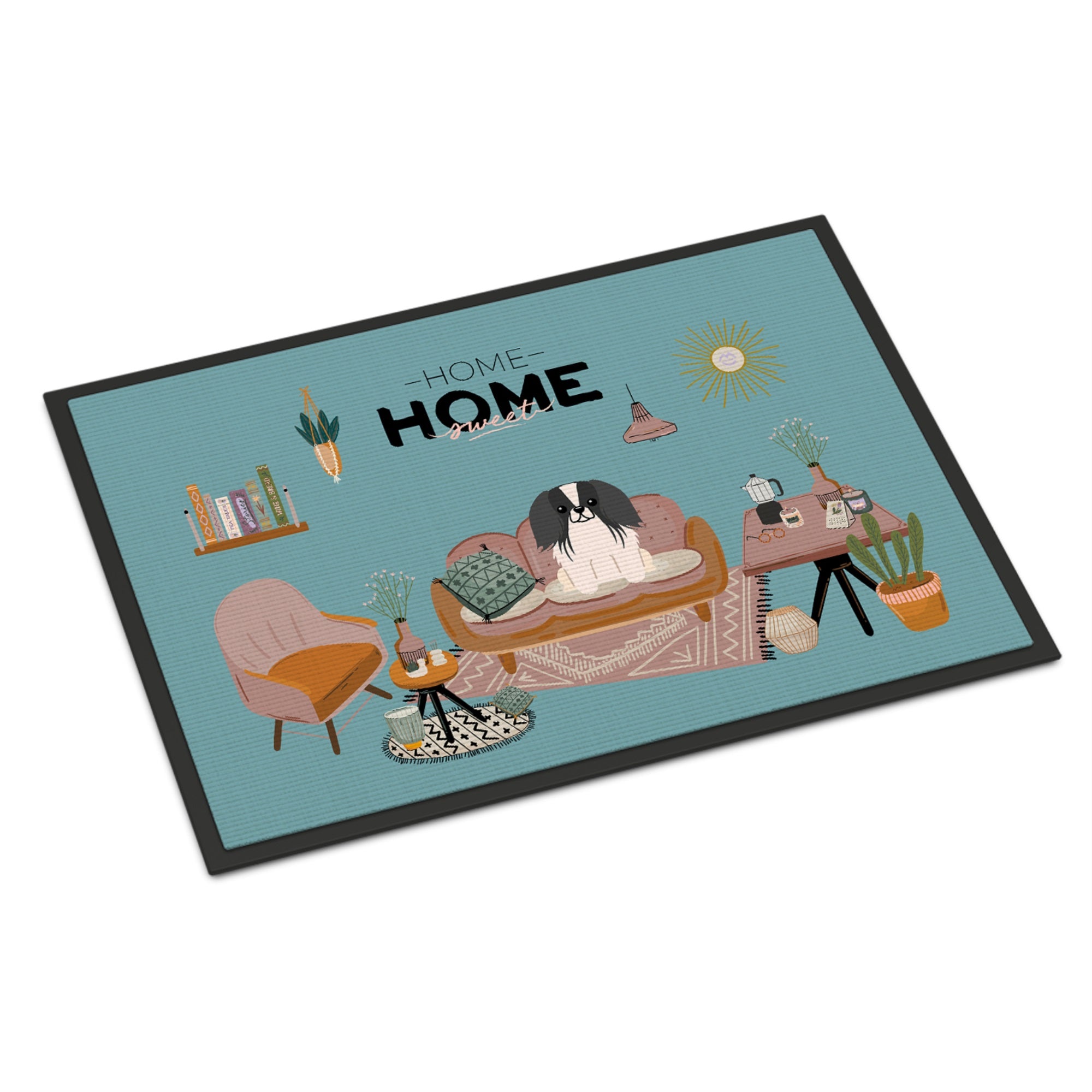 Black White Pekingese Sweet Home Indoor Or Outdoor Mat 18X27