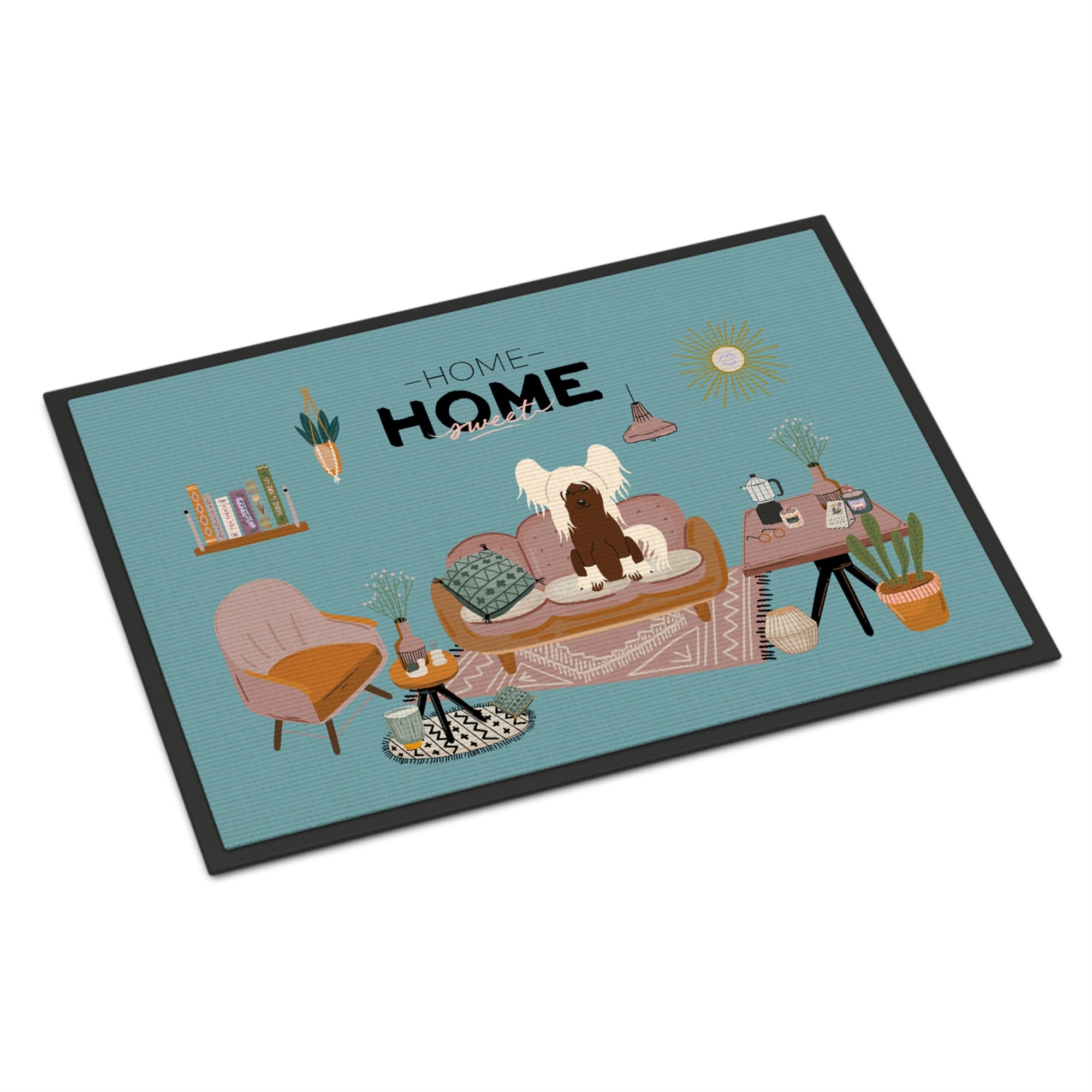 Cream Chinese Crested Sweet Home Indoor Or Outdoor Mat 18X27
