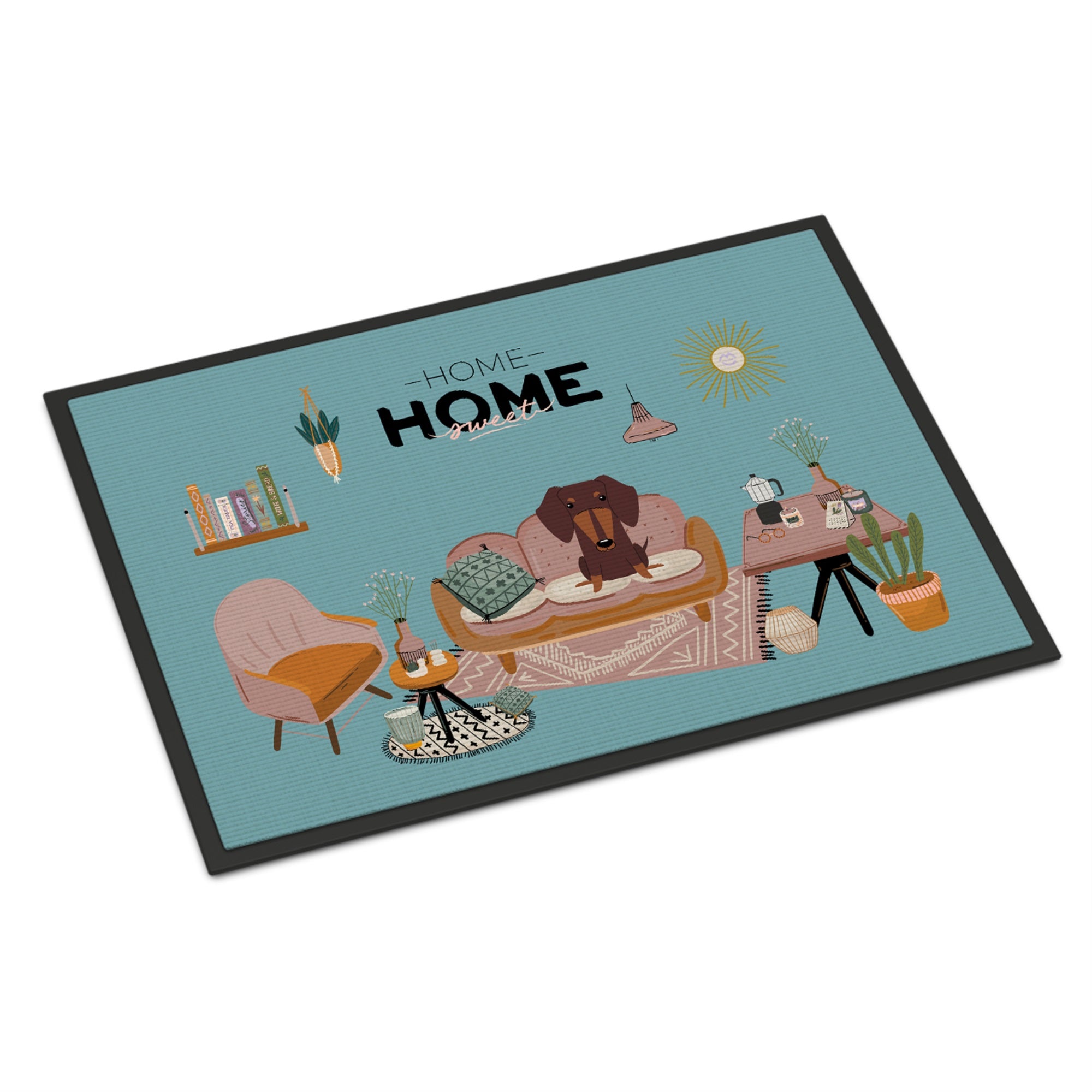 Chocolate Dachshund Sweet Home Indoor Or Outdoor Mat 18X27