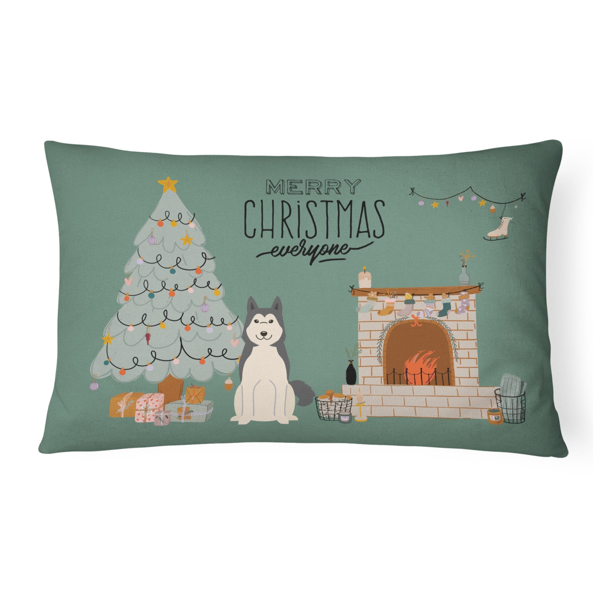 West Siberian Laika Spitz Christmas Everyone Canvas Fabric Decorative Pillow