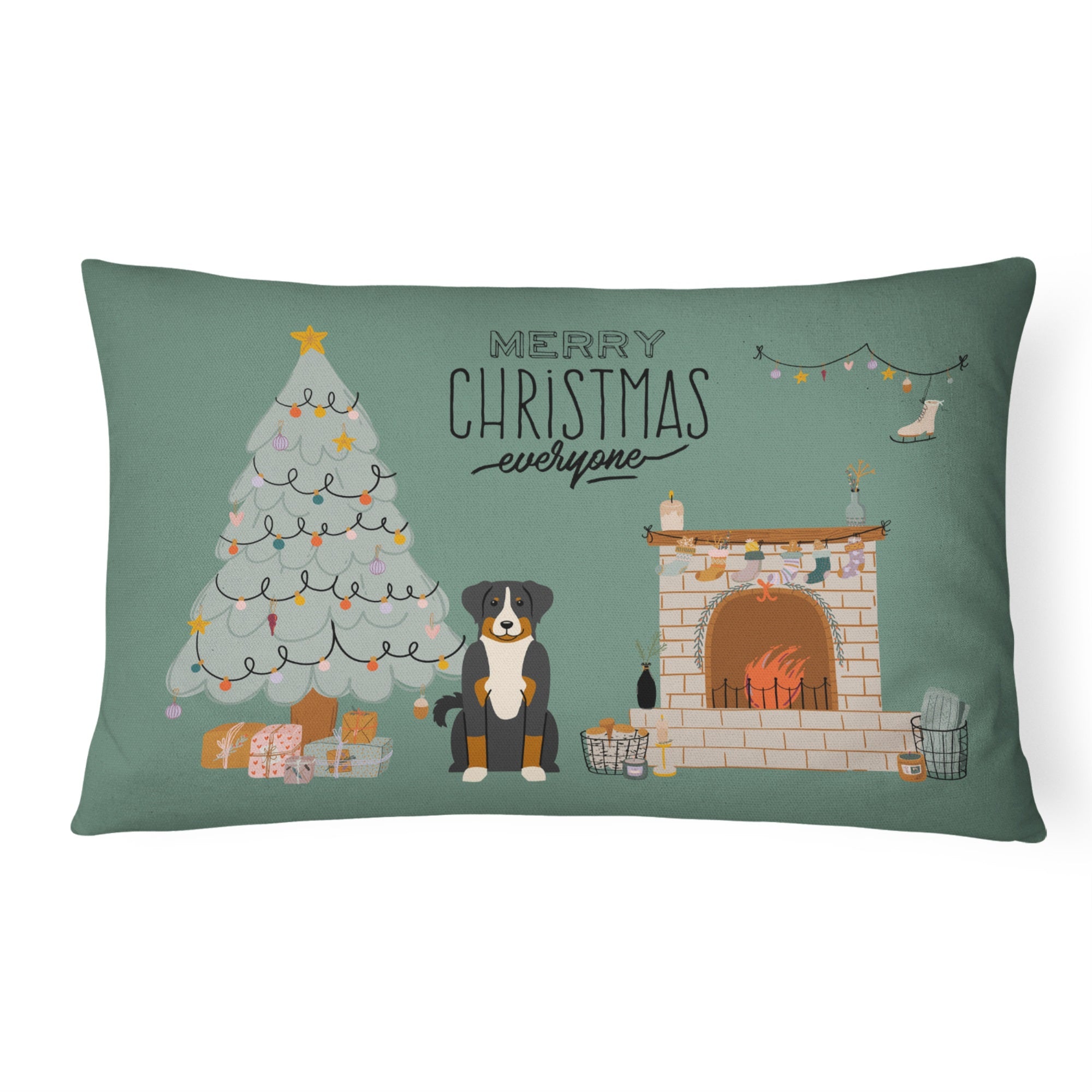 Appenzeller Sennenhund Christmas Everyone Canvas Fabric Decorative Pillow