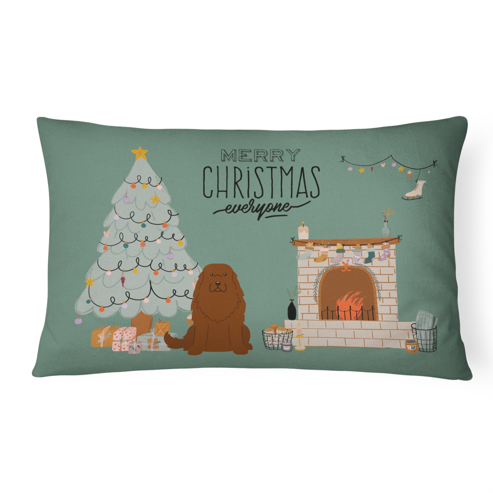 Caucasian Shepherd Dog Christmas Everyone Canvas Fabric Decorative Pillow