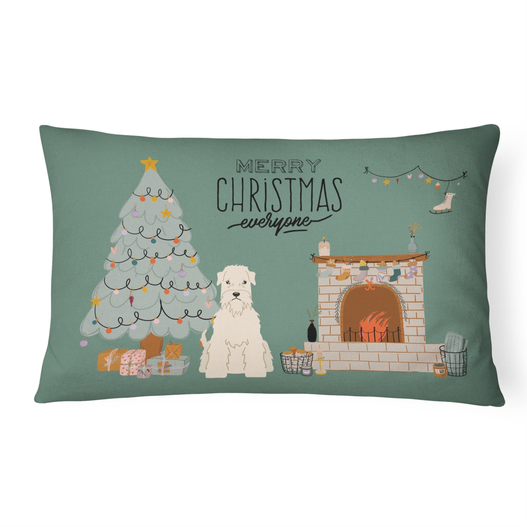 Soft Coated Wheaten Terrier Christmas Everyone Canvas Fabric Decorative Pillow