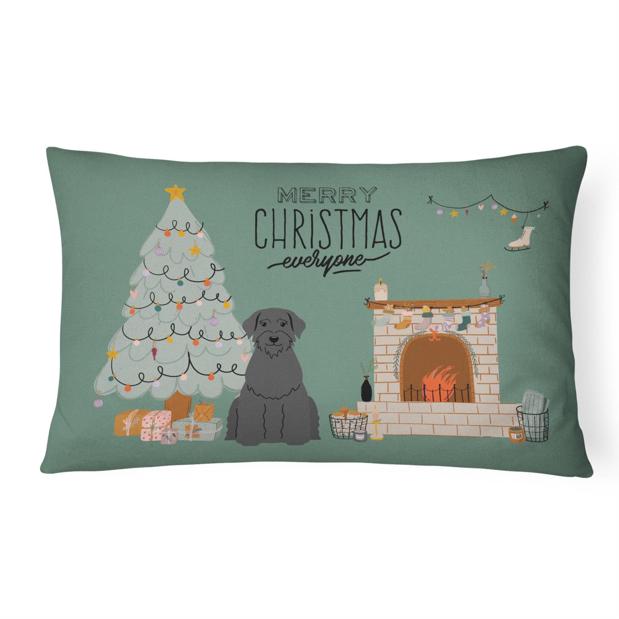 Giant Schnauzer Christmas Everyone Canvas Fabric Decorative Pillow