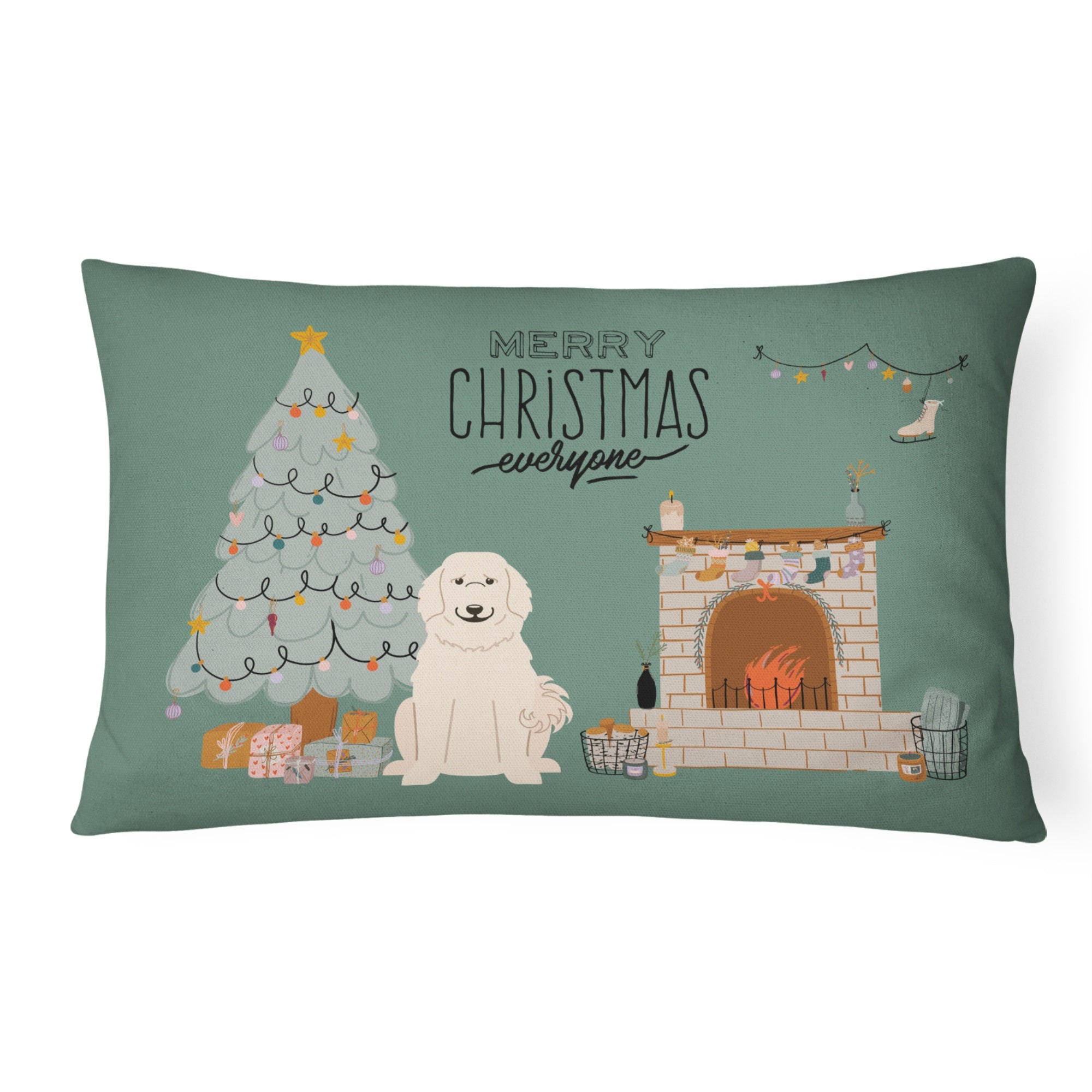 Great Pyrenese Christmas Everyone Canvas Fabric Decorative Pillow