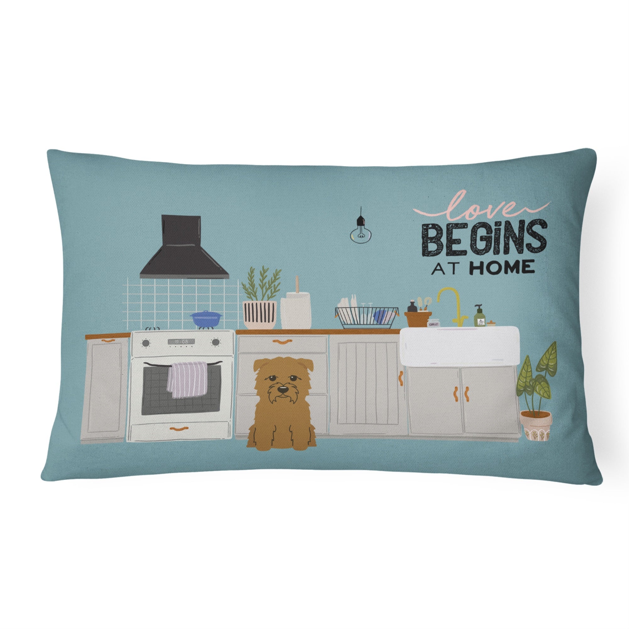 Tan Glen Of Imal Kitchen Scene Canvas Fabric Decorative Pillow