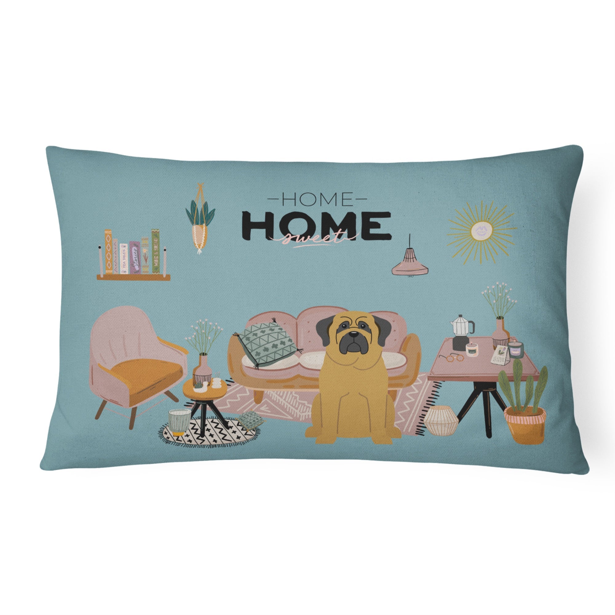 Mastiff Sweet Home Canvas Fabric Decorative Pillow
