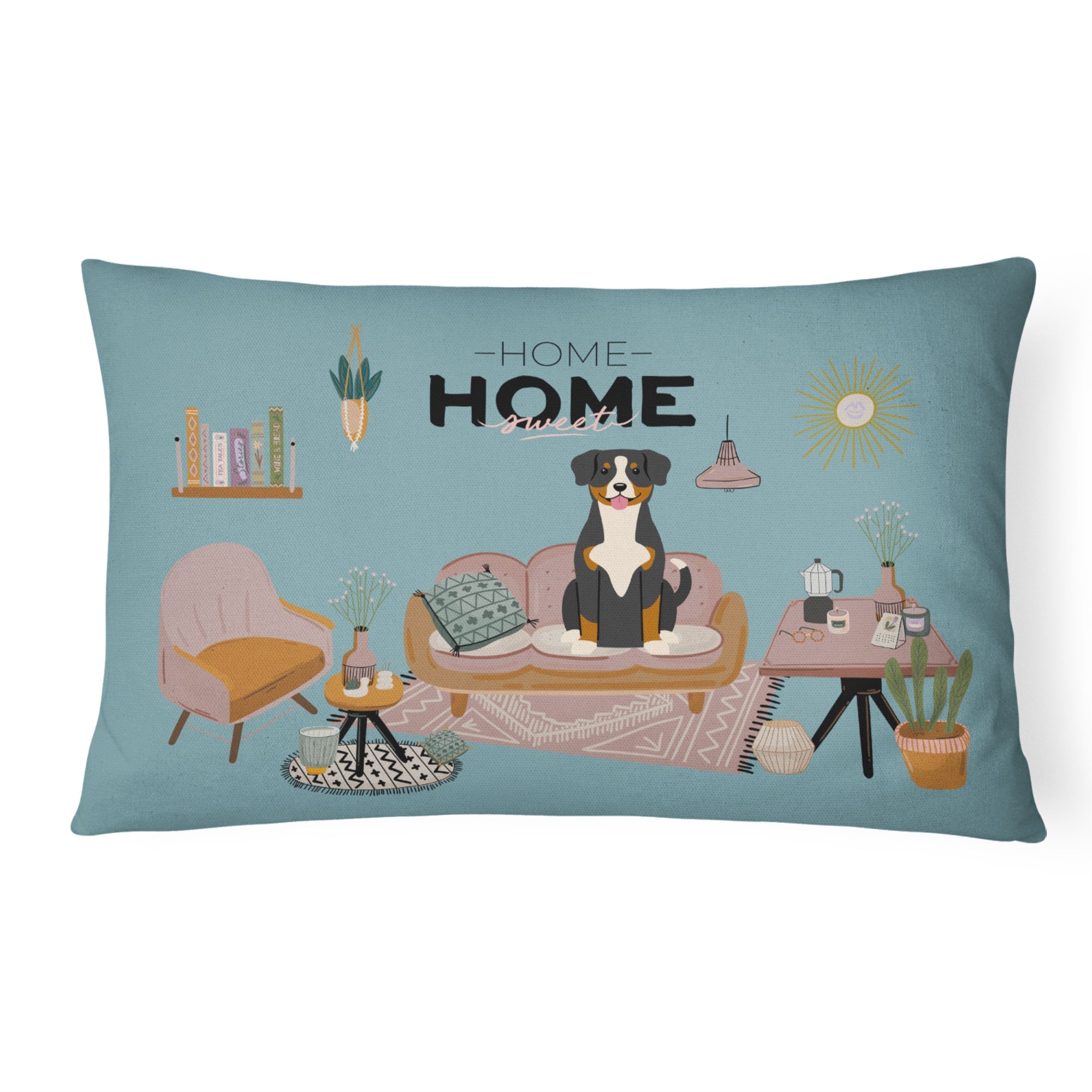 Entlebucher Sweet Home Canvas Fabric Decorative Pillow