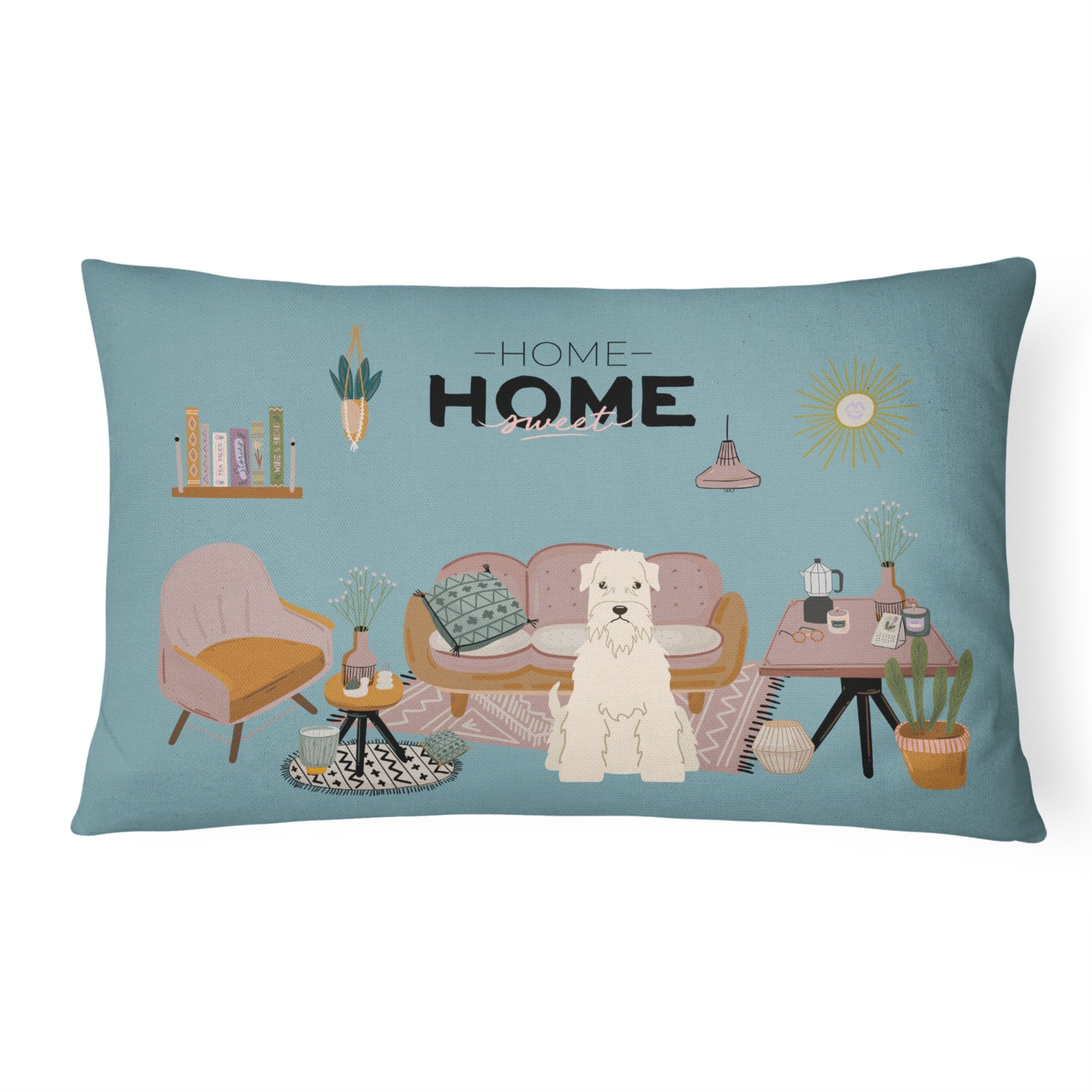Soft Coated Wheaten Terrier Sweet Home Canvas Fabric Decorative Pillow