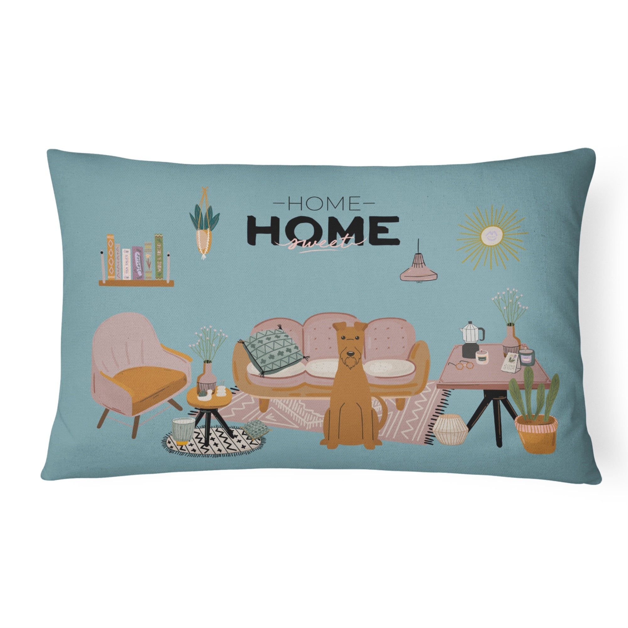 Irish Terrier Sweet Home Canvas Fabric Decorative Pillow