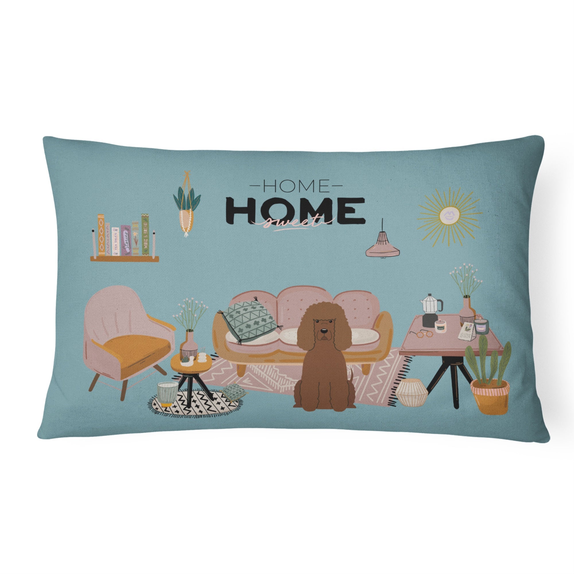 Irish Water Spaniel Sweet Home Canvas Fabric Decorative Pillow