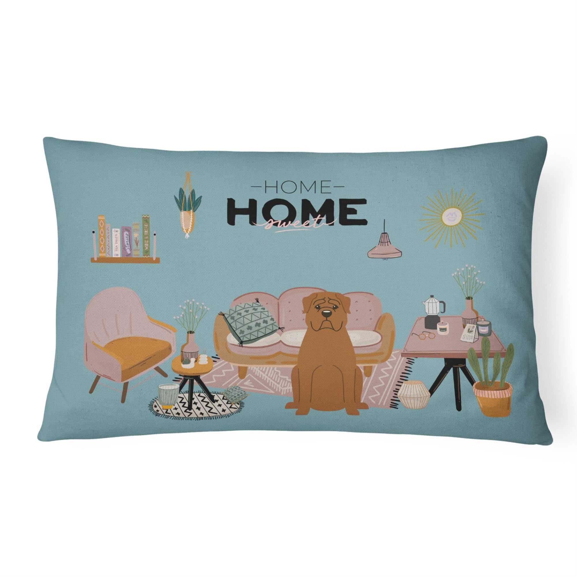 Dogue De Bourdeaux Sweet Home Canvas Fabric Decorative Pillow