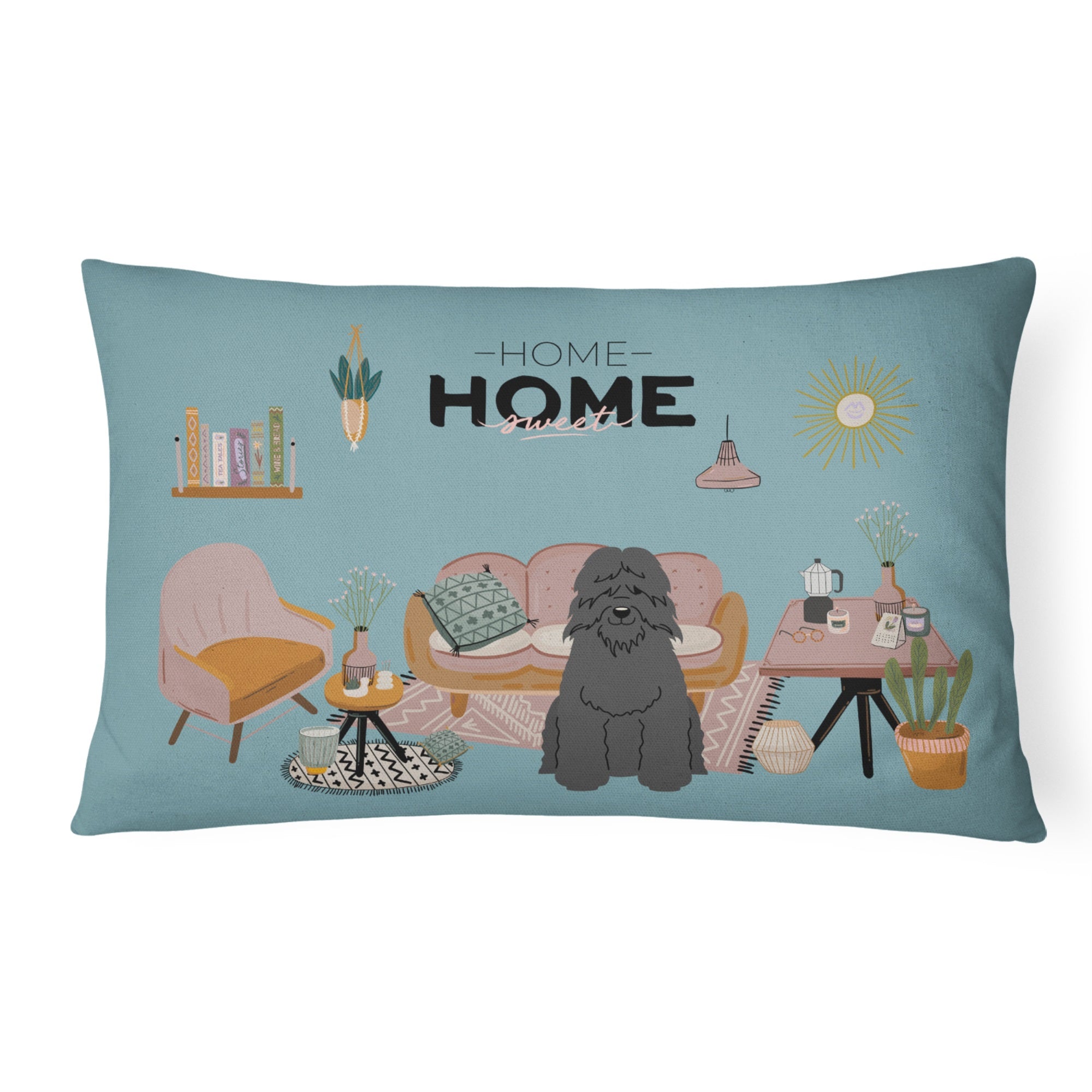 Bouvier Des Flandres Sweet Home Canvas Fabric Decorative Pillow