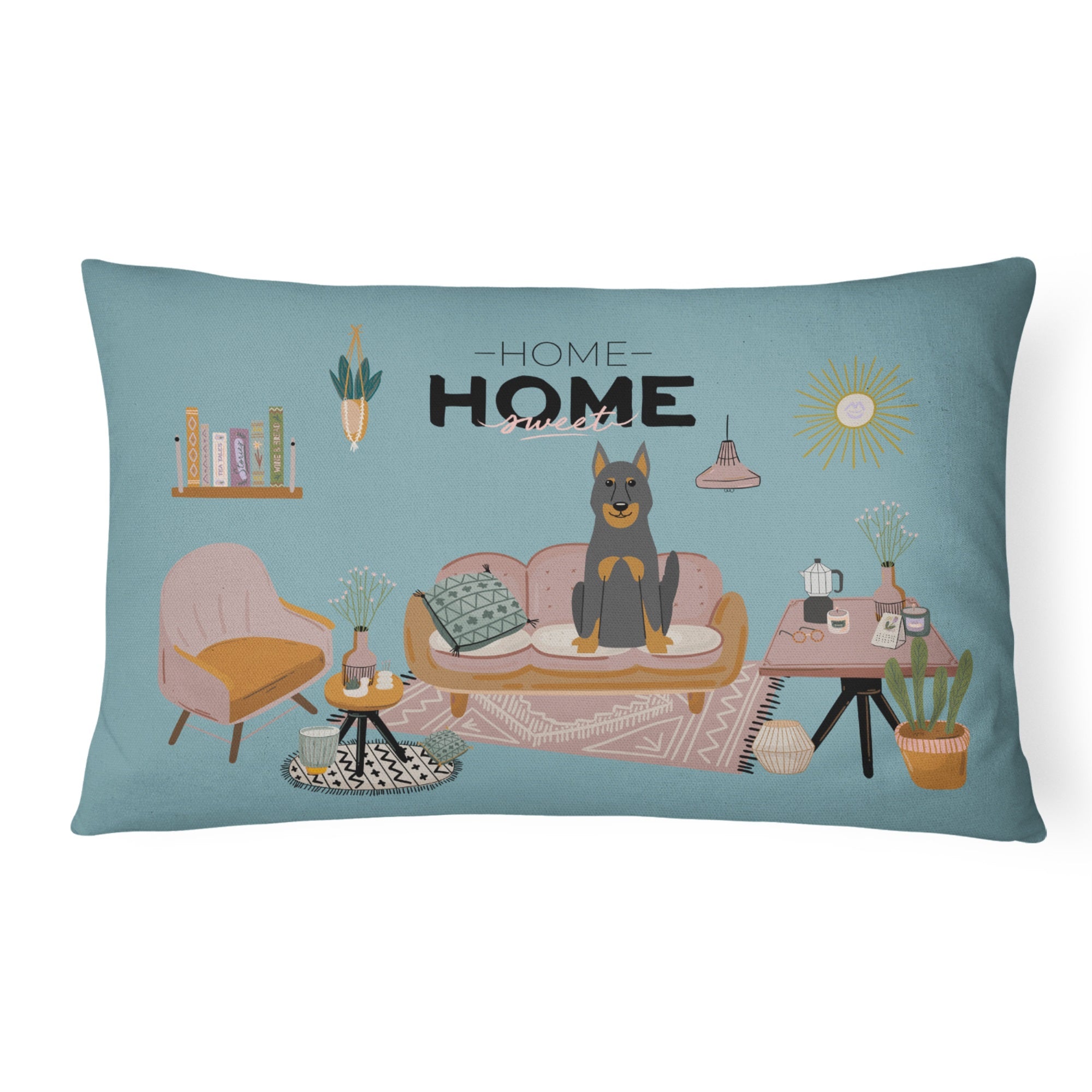Beauce Shepherd Dog Sweet Home Canvas Fabric Decorative Pillow