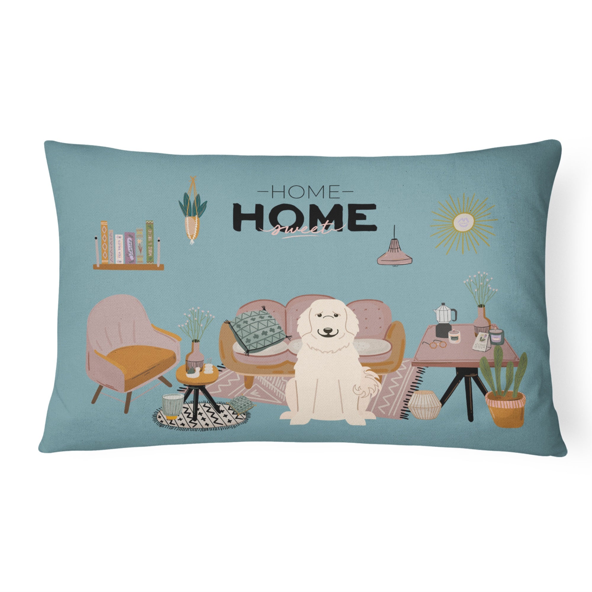 Great Pyrenese Sweet Home Canvas Fabric Decorative Pillow