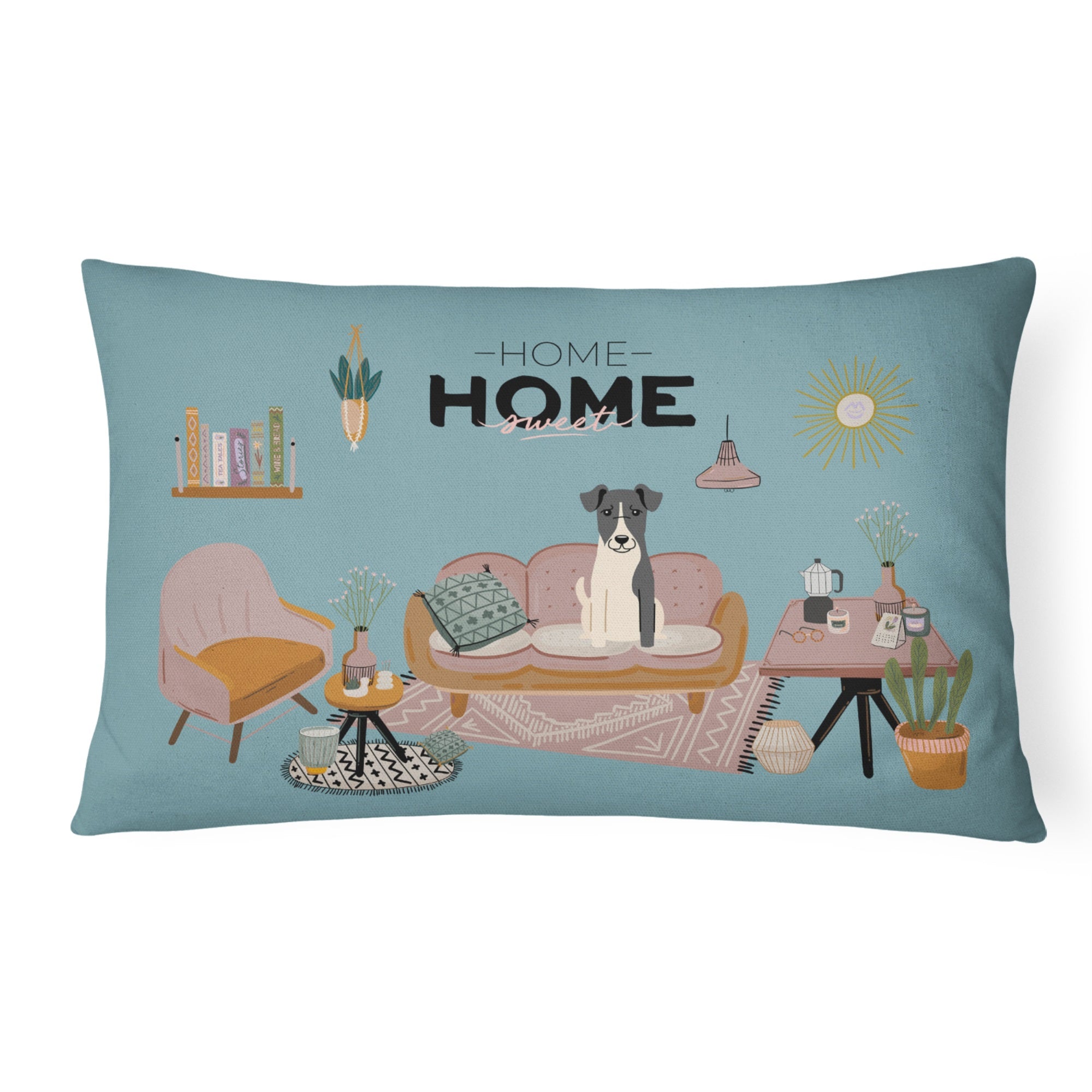 Smooth Fox Terrier Sweet Home Canvas Fabric Decorative Pillow