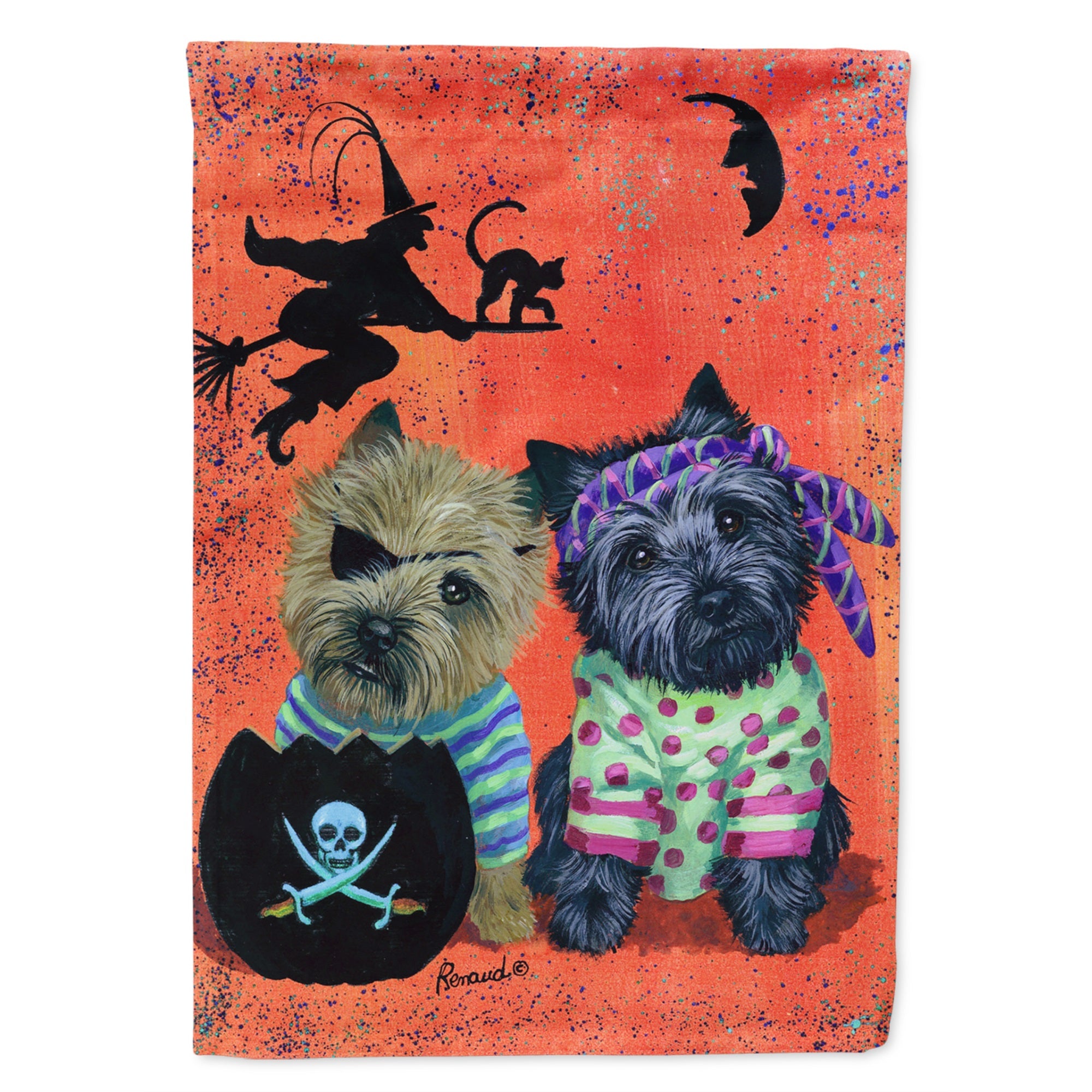Cairn Terrier Pirates Halloween Flag Garden Size