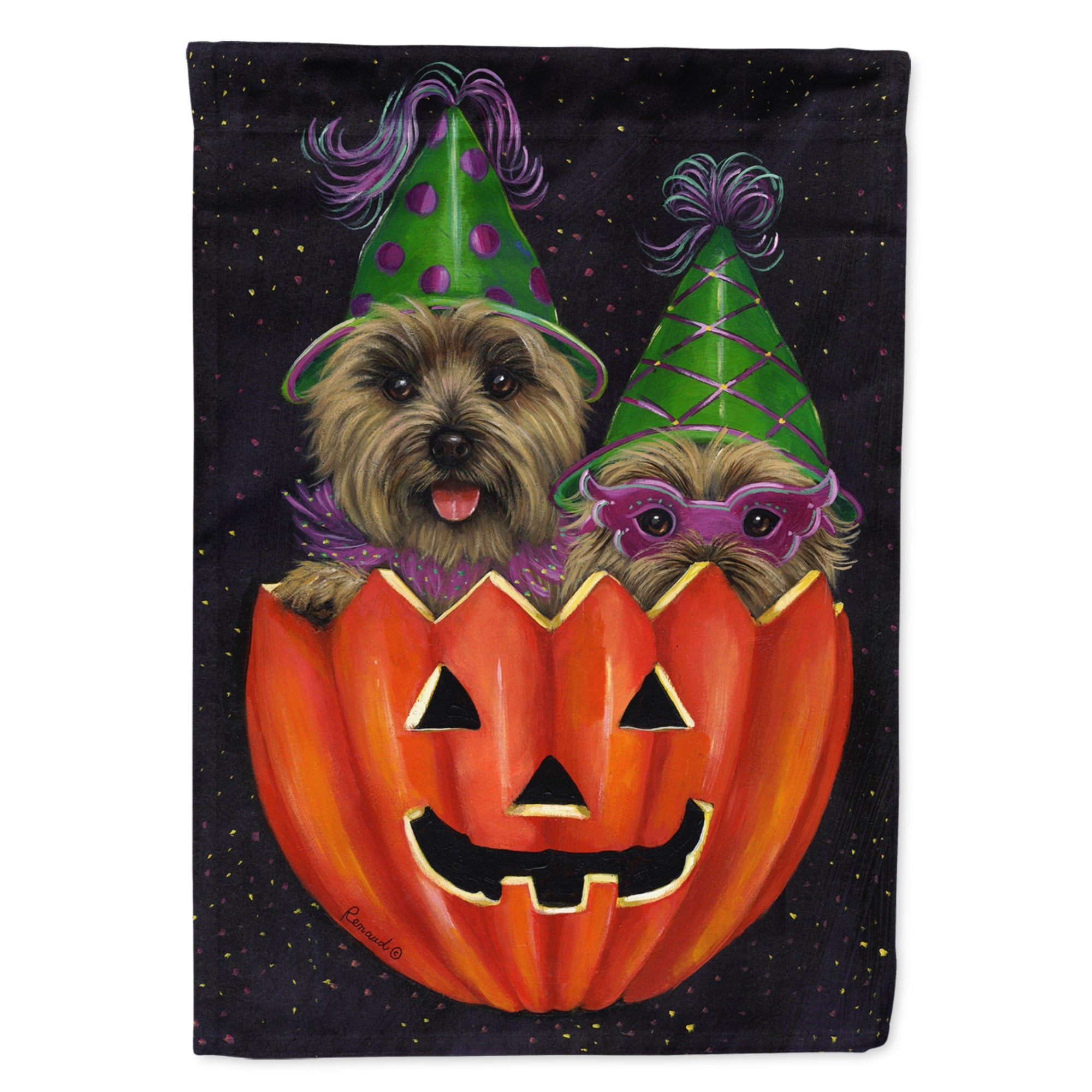 Cairn Terrier Halloween Peekaboo Flag Garden Size