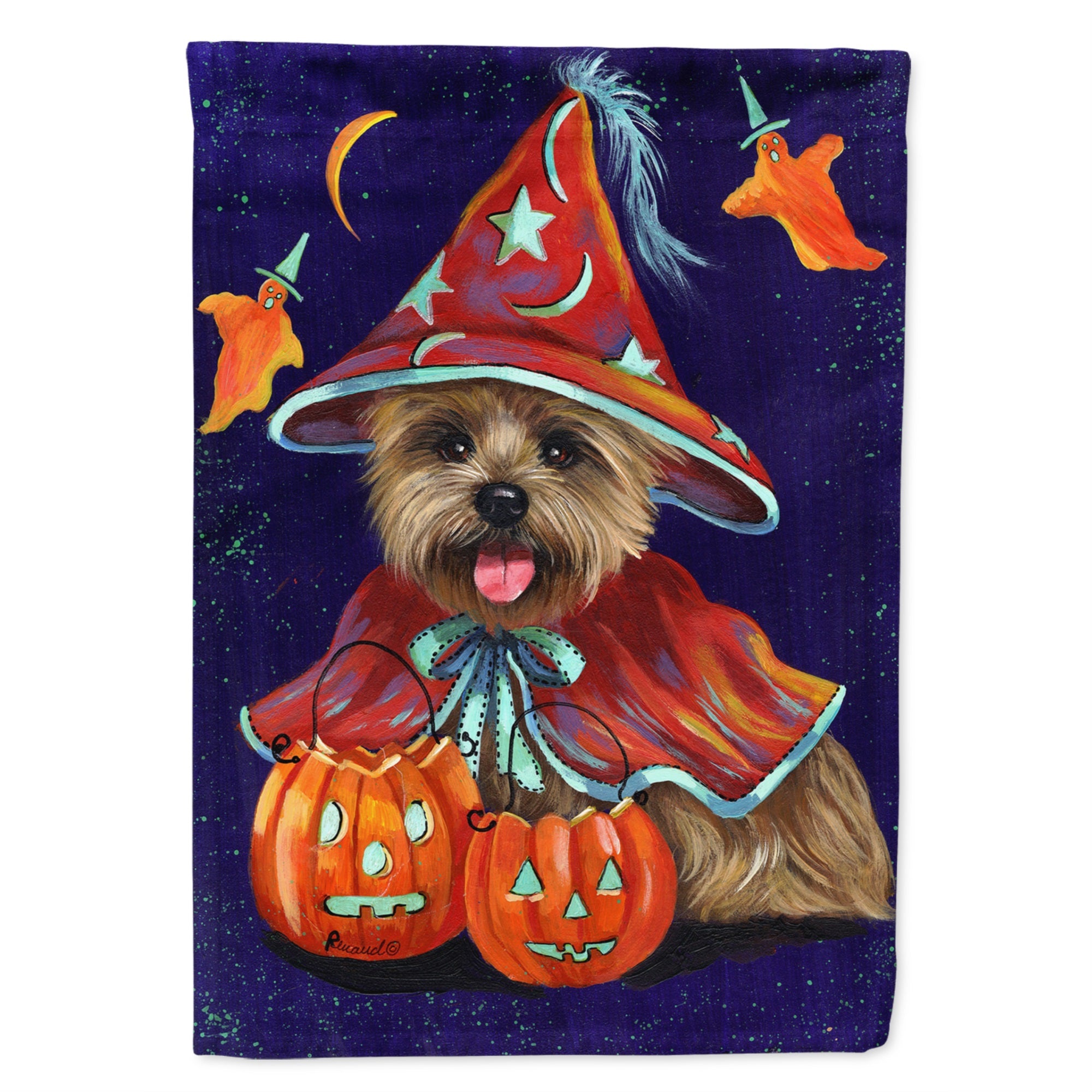 Cairn Terrier Halloween Witch Flag Garden Size
