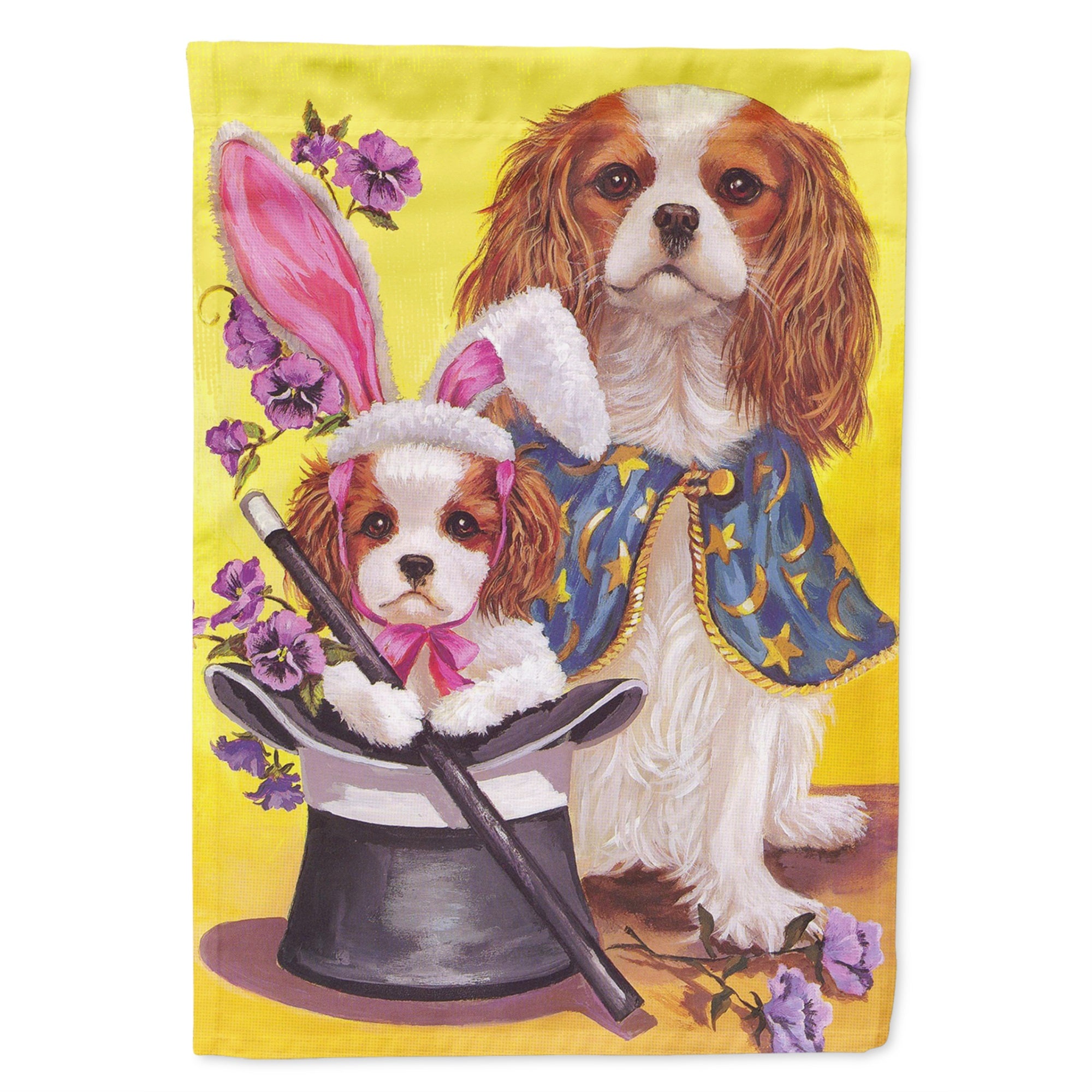 Cavalier Spaniel Easter Magic Flag Garden Size