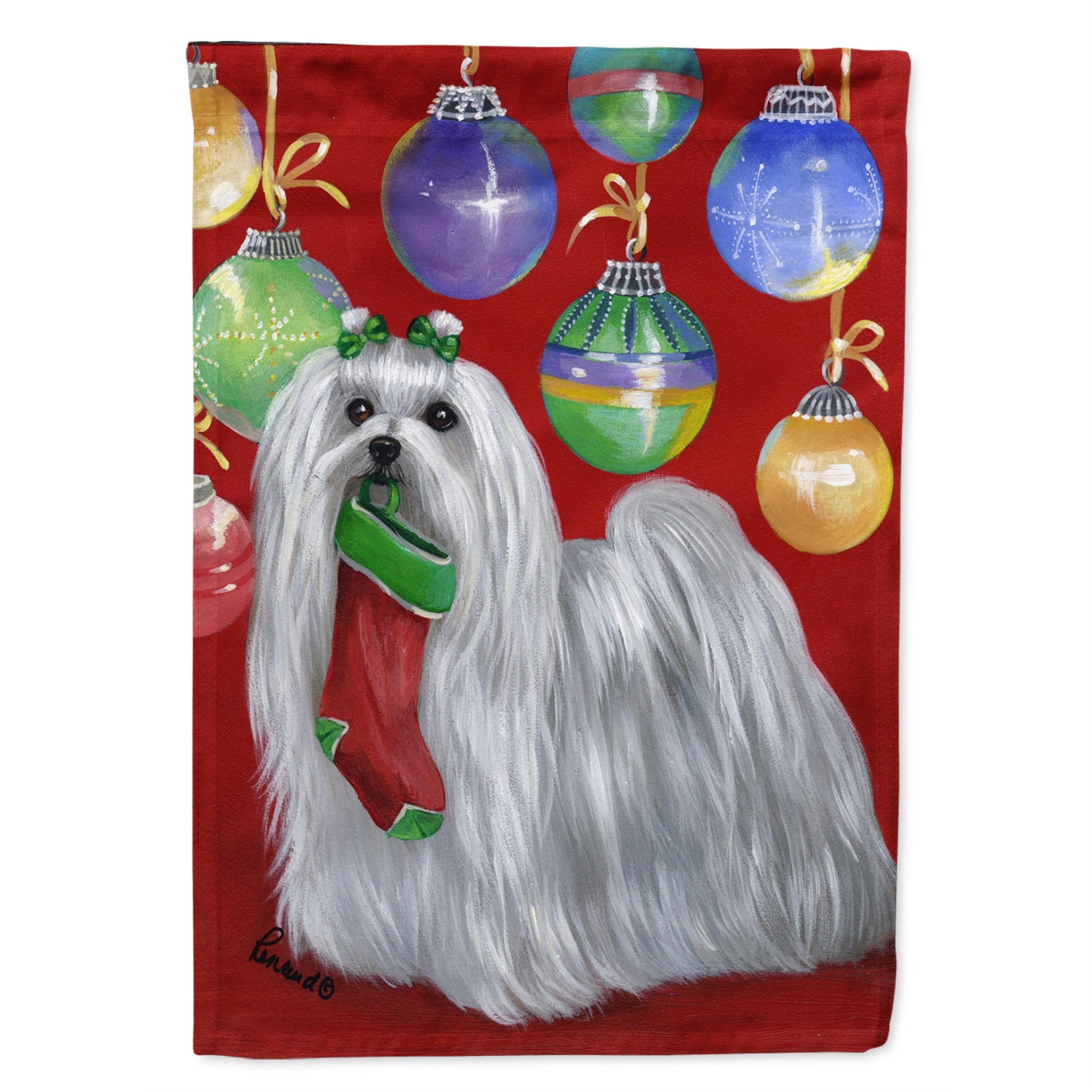 Maltese Christmas Stocking Stuffer Flag Garden Size
